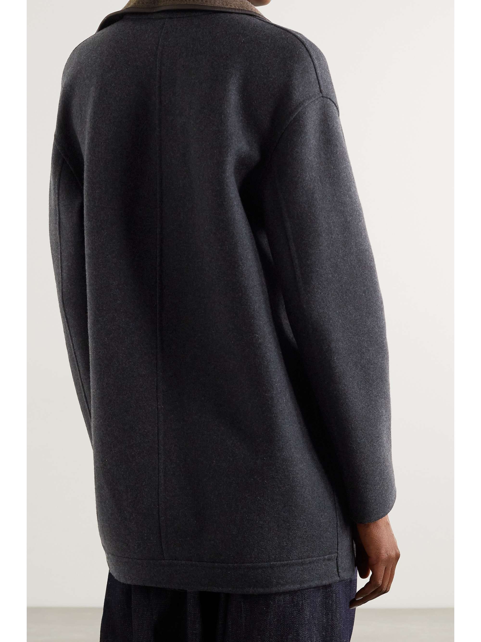 LORO PIANA Jimi reversible belted leather-trimmed cashmere-blend jacket
