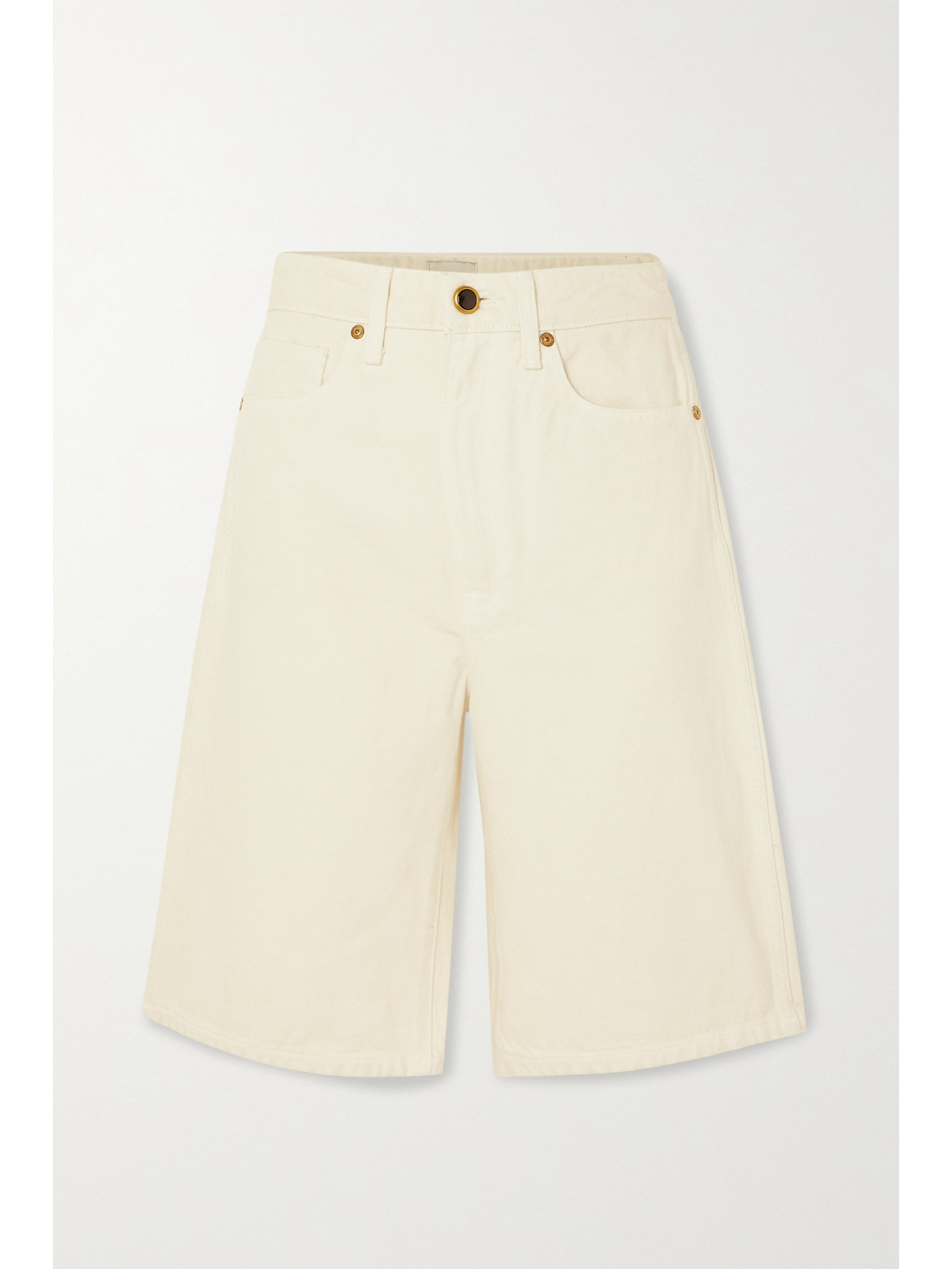 Khaite Mitch Denim Shorts In Ivory