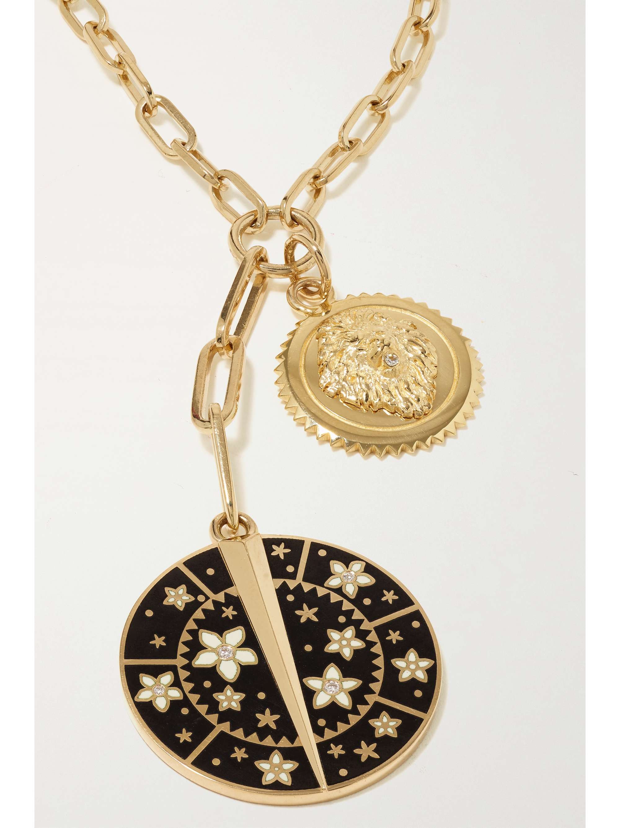 FOUNDRAE Resilience and Strength 18-karat gold, enamel and diamond necklace