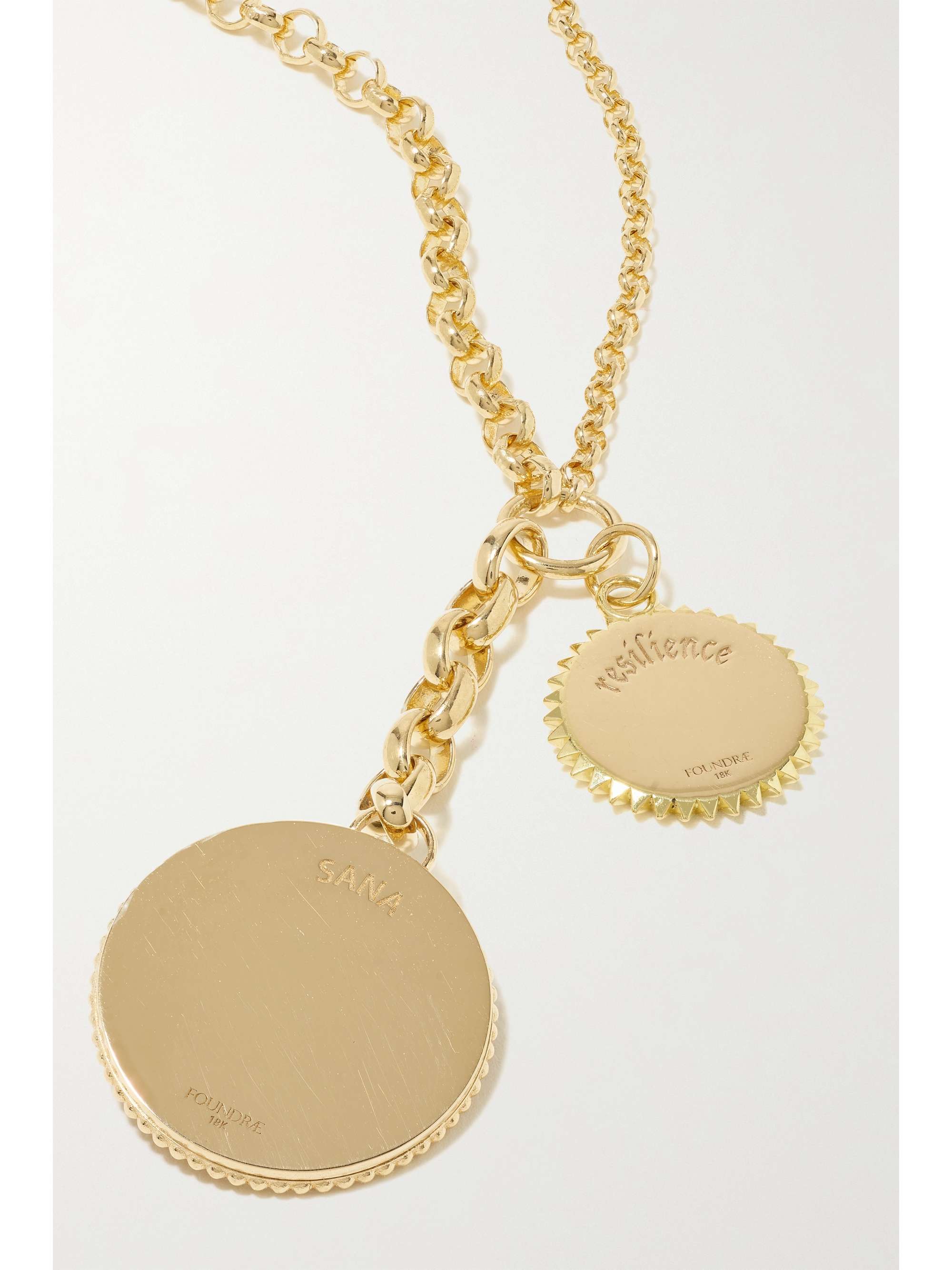FOUNDRAE Sana Resilience 18-karat gold, enamel, pearl and diamond necklace