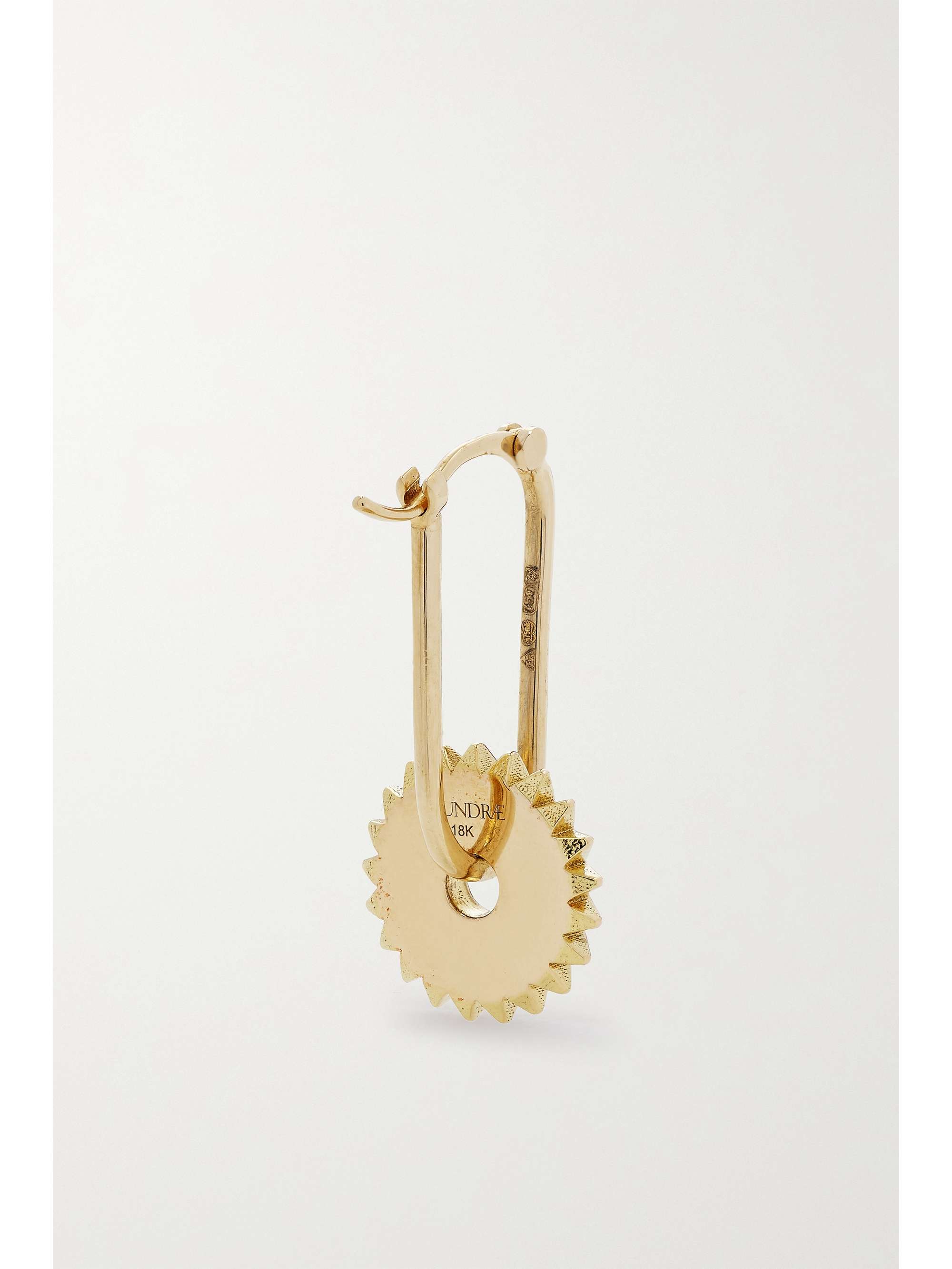FOUNDRAE Small Blossom 18-karat gold and enamel single earring
