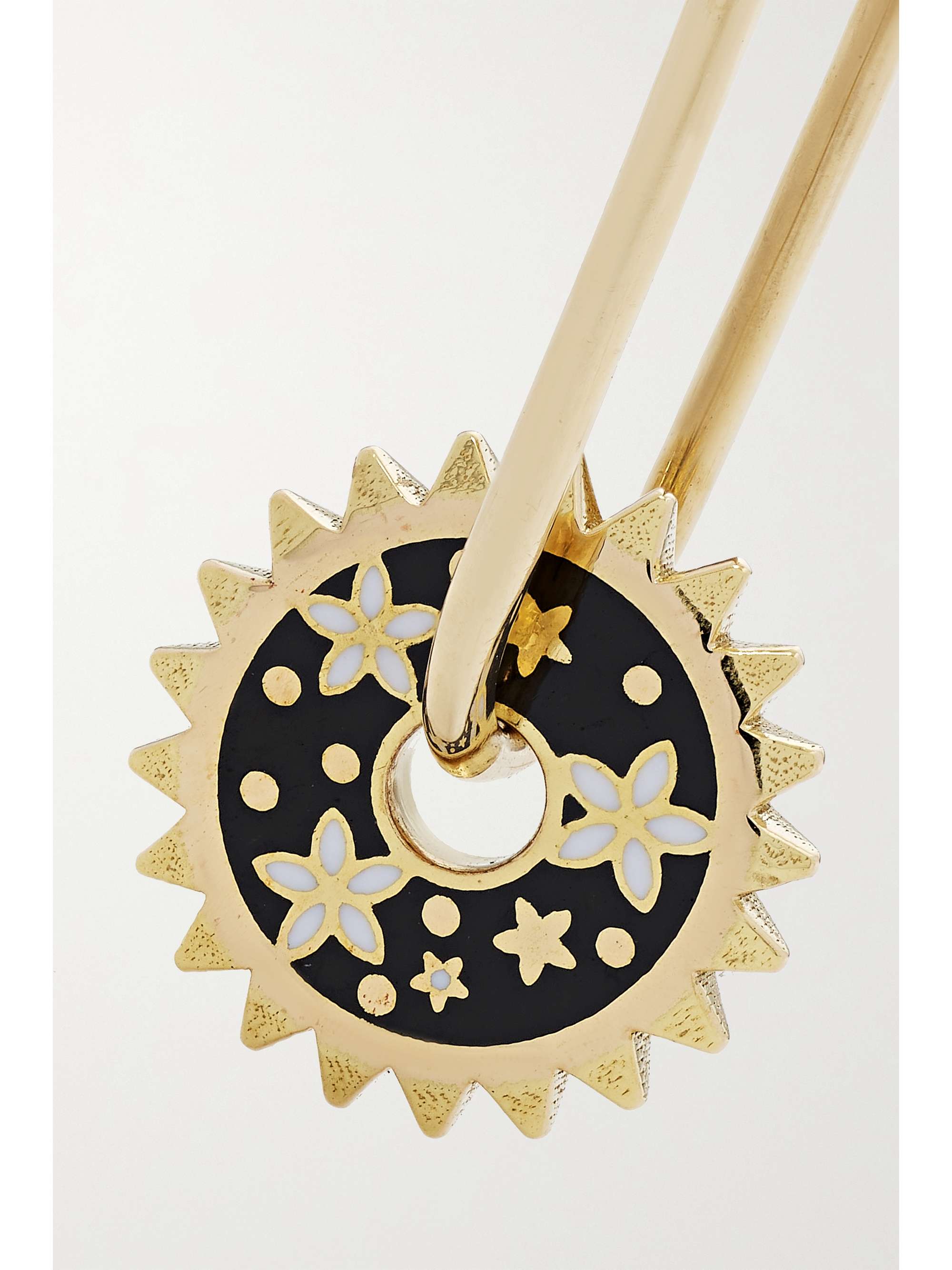 FOUNDRAE Small Blossom 18-karat gold and enamel single earring