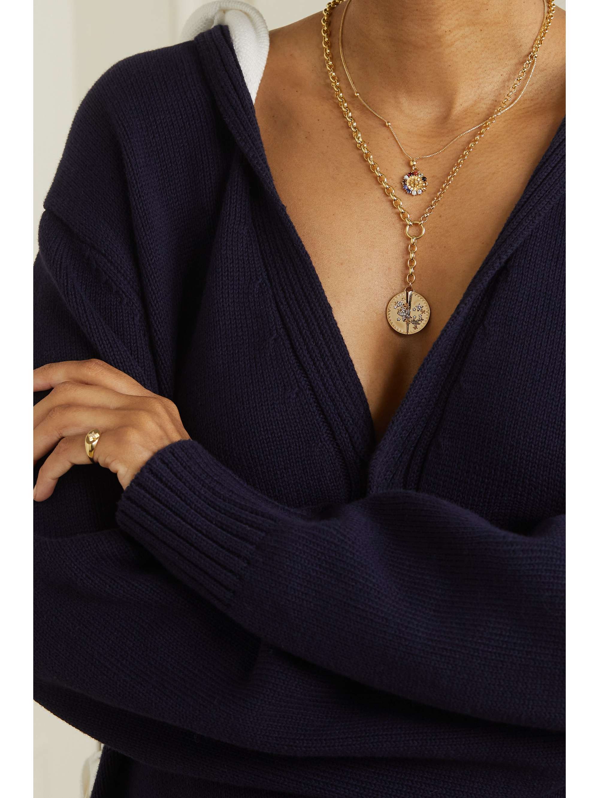 FOUNDRAE Blossoms large 18-karat gold diamond necklace