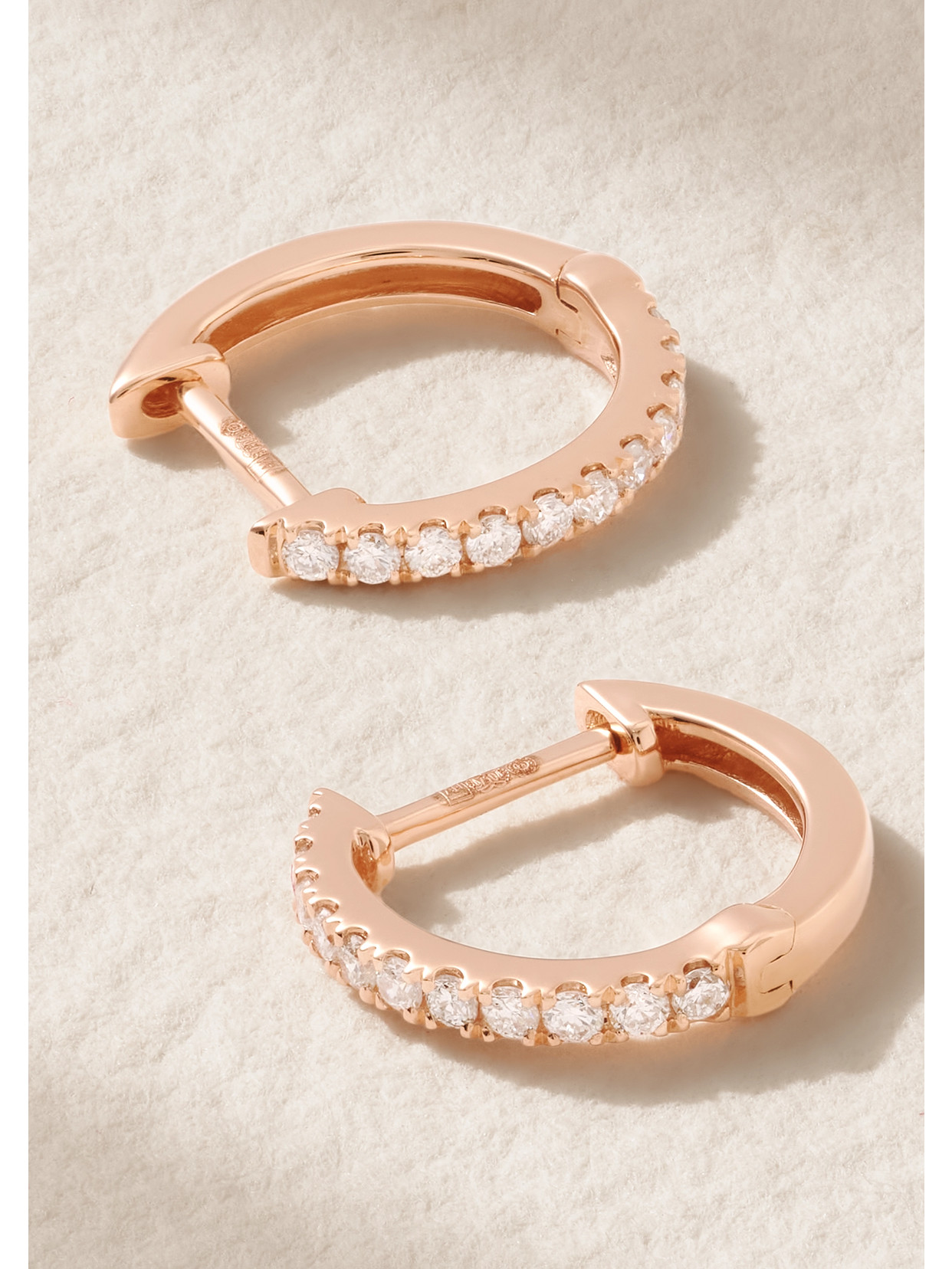 Shop Anita Ko Huggies 18-karat Rose Gold Diamond Earrings