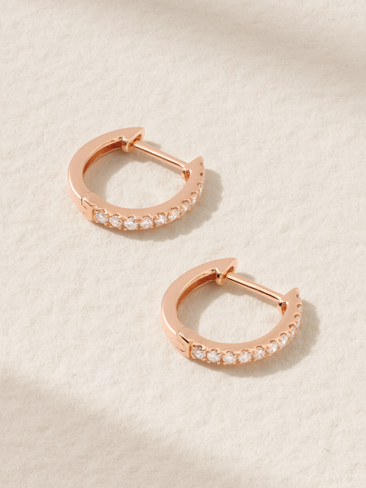 Anita Ko - Huggies 18-karat Rose Gold Diamond Earrings - One size