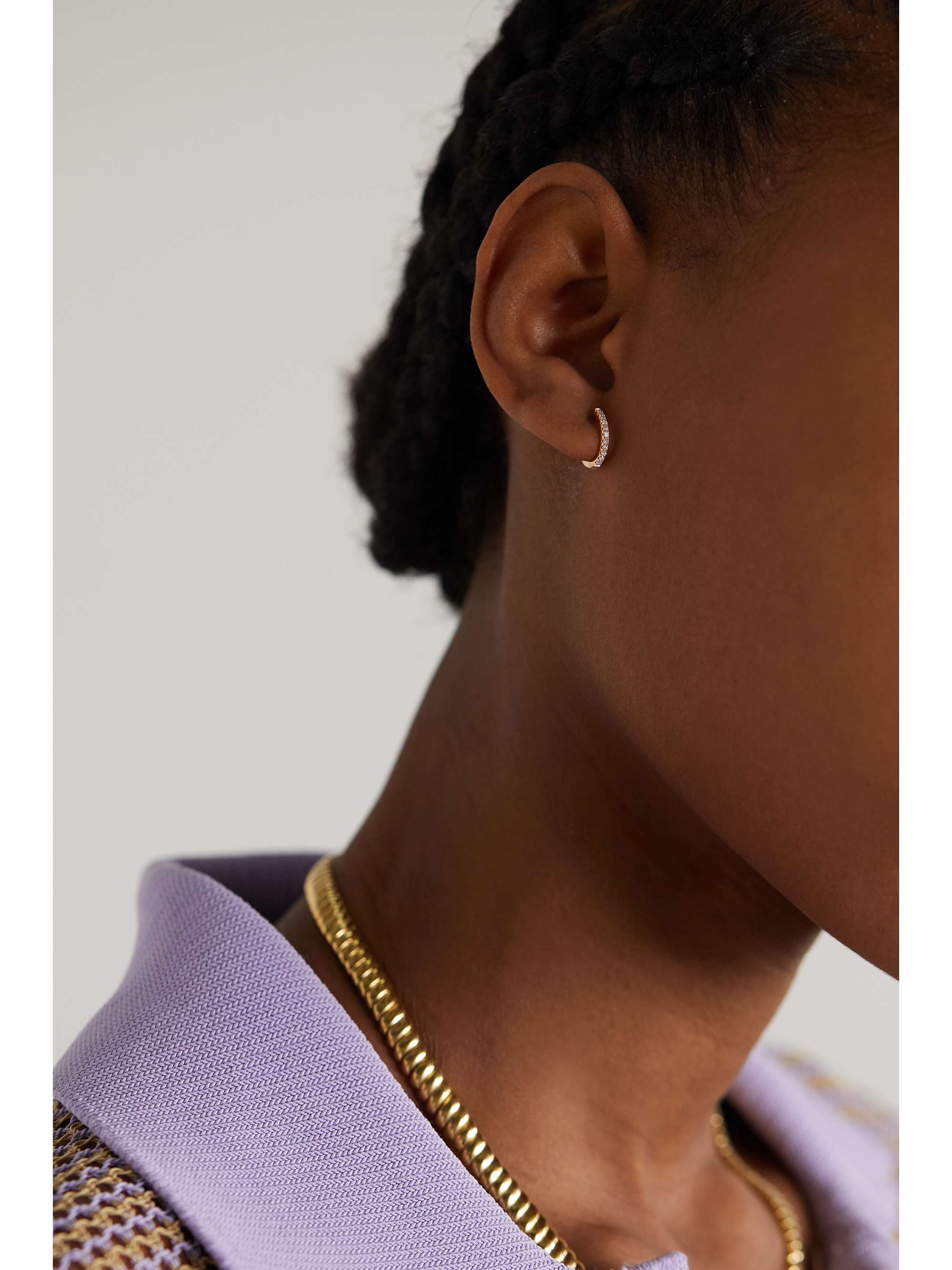 ANITA KO Huggies 18-karat rose gold diamond earrings