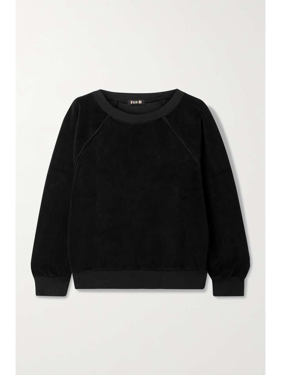 SUZIE KONDI Cropped cottonblend velour sweatshirt NETAPORTER