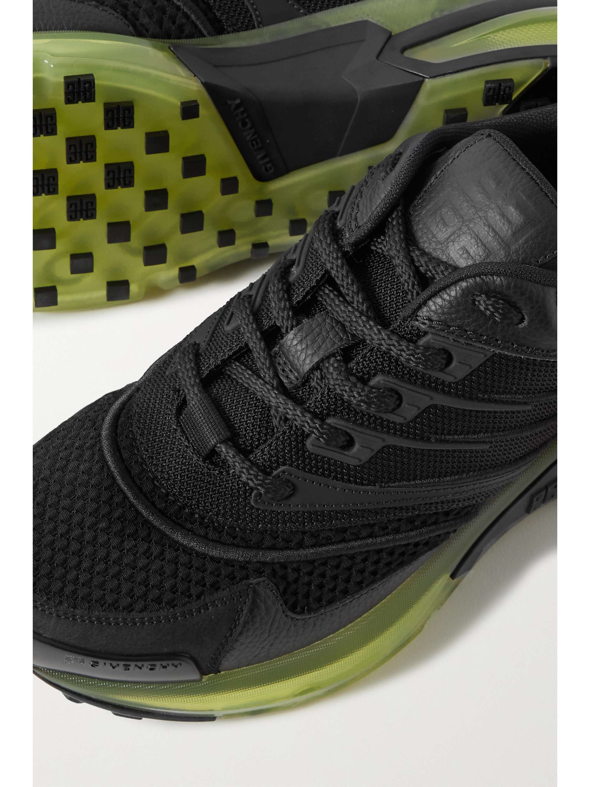 GIVENCHY GIV 1 leather and suede-trimmed mesh sneakers