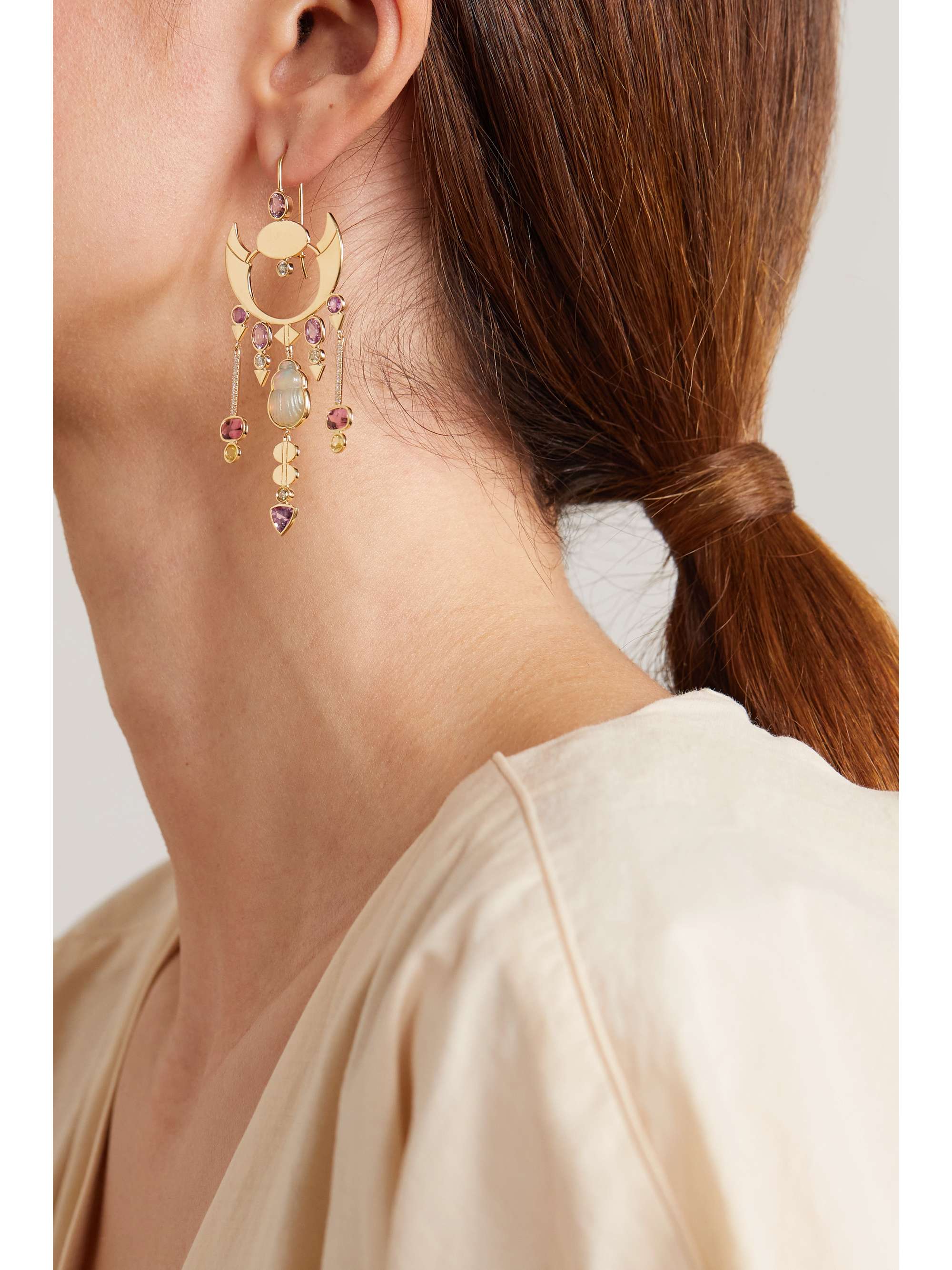 LITO Melissa 18-karat gold multi-stone earrings