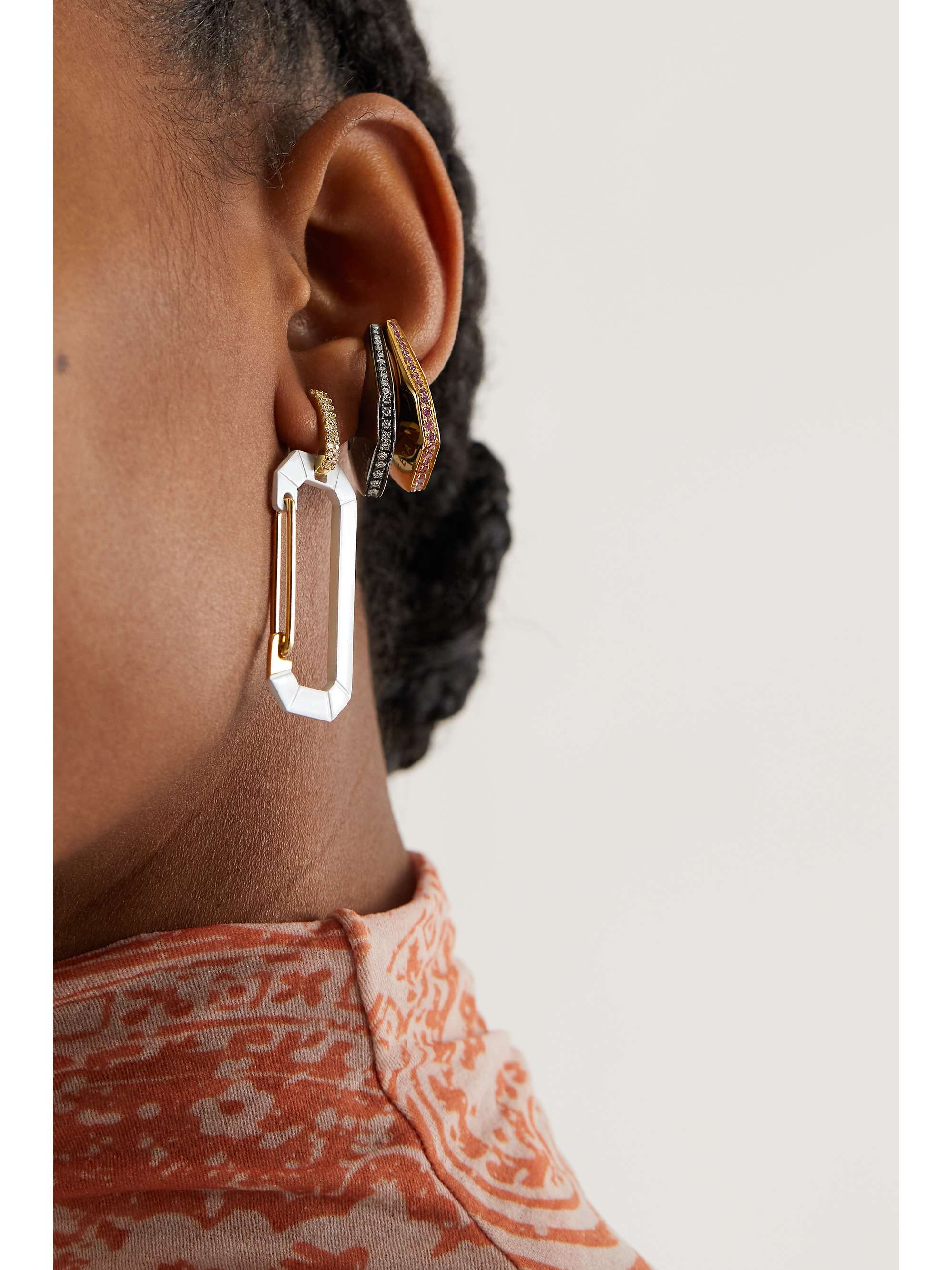 EÉRA Chiara gold and silver diamond earring