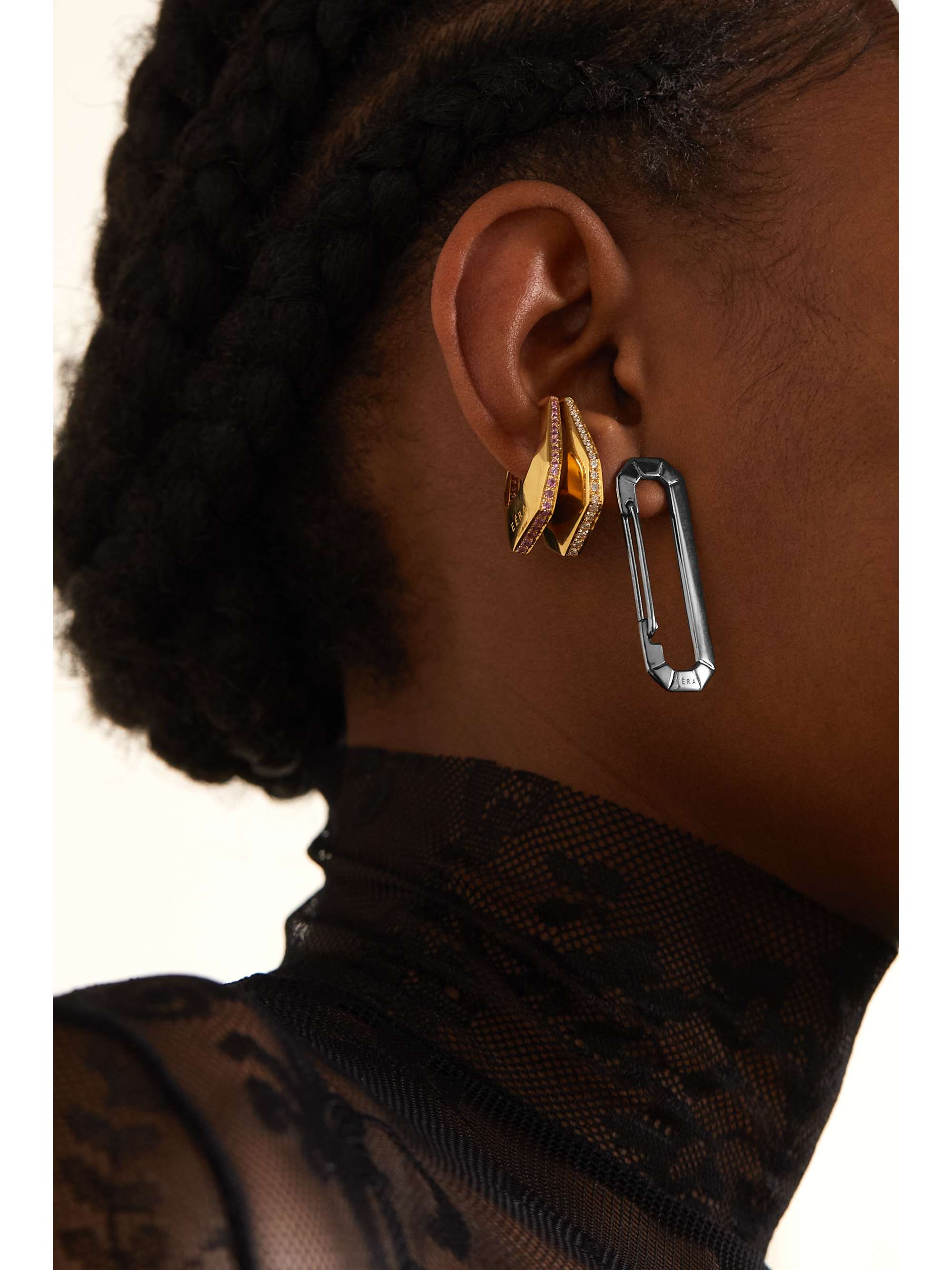 EÉRA New York 18-karat blackened white gold earring