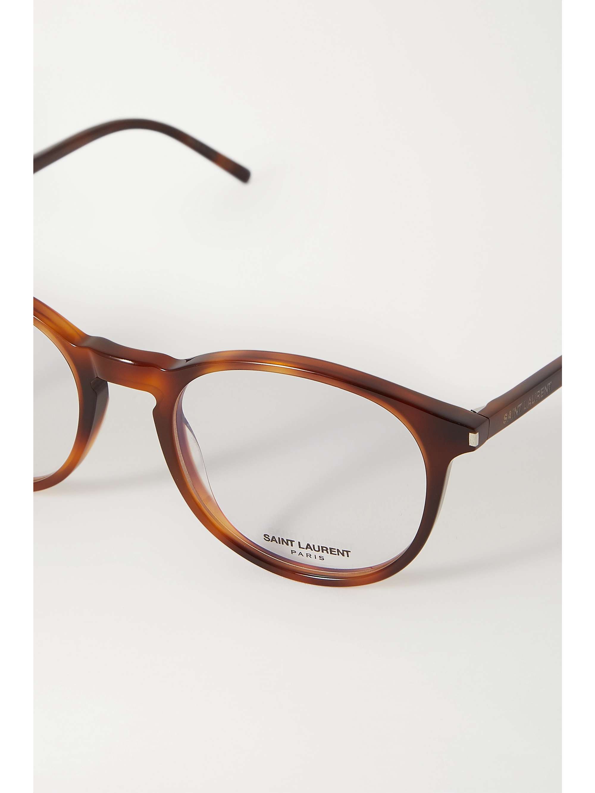 SAINT LAURENT EYEWEAR Round-frame tortoiseshell acetate optical glasses