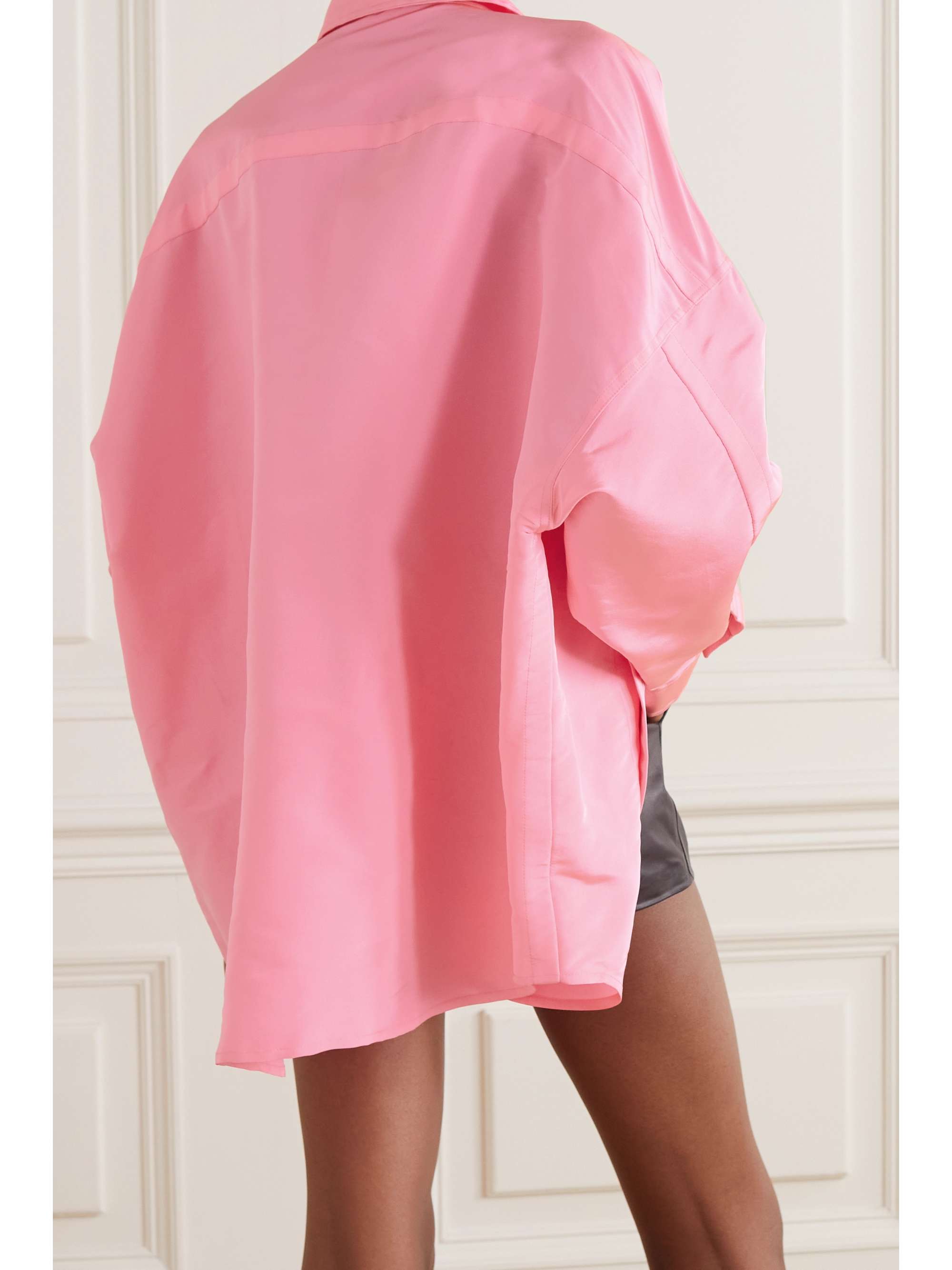 VALENTINO GARAVANI Oversized neon silk shirt