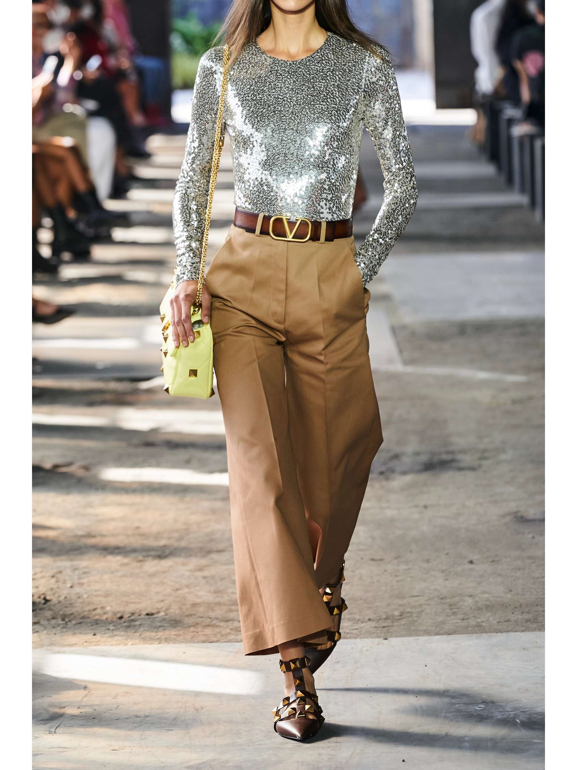 VALENTINO GARAVANI Pleated cotton-gabardine wide-leg pants