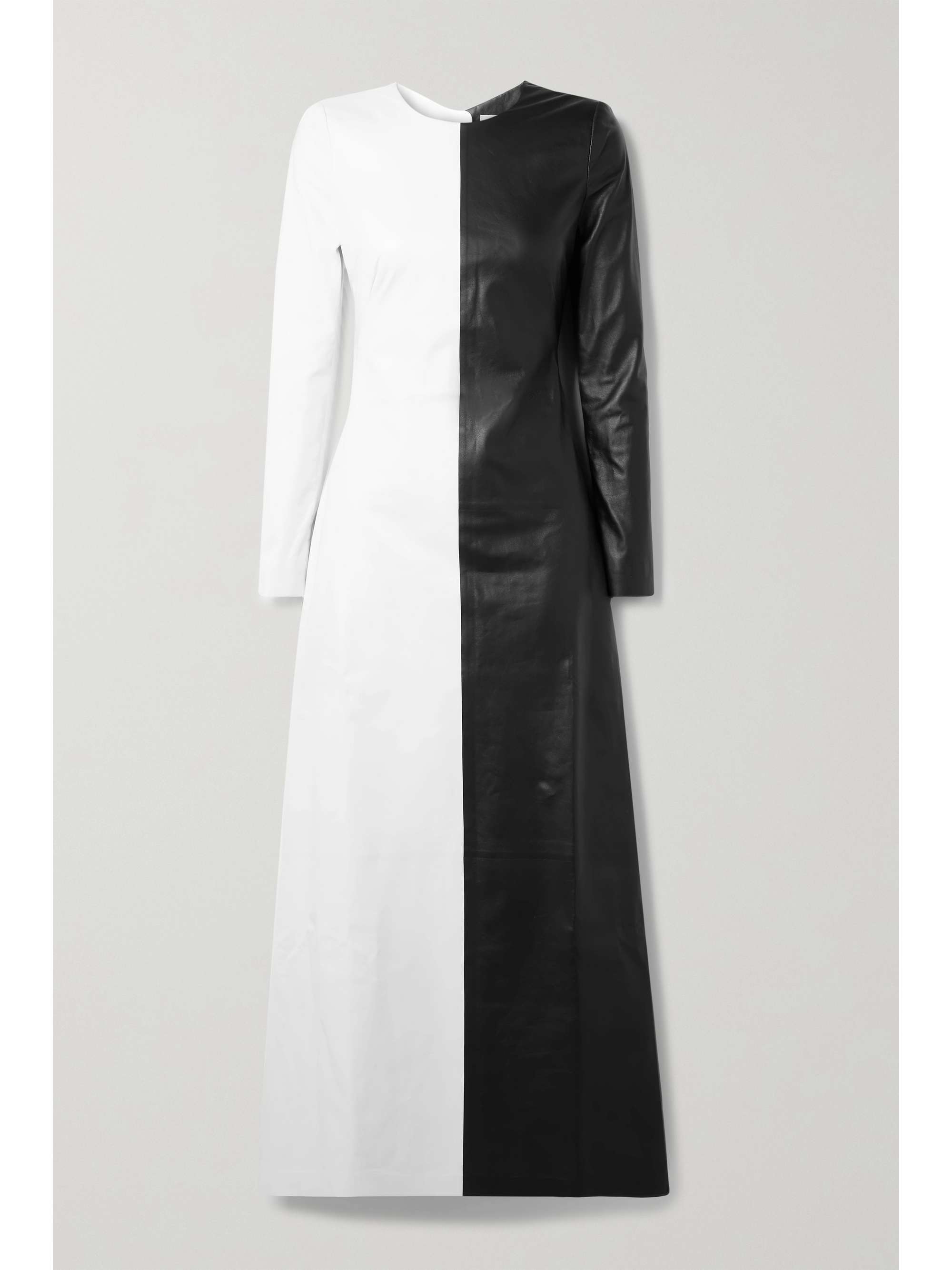 GABRIELA HEARST + NET SUSTAIN Currie cutout two-tone leather maxi dress