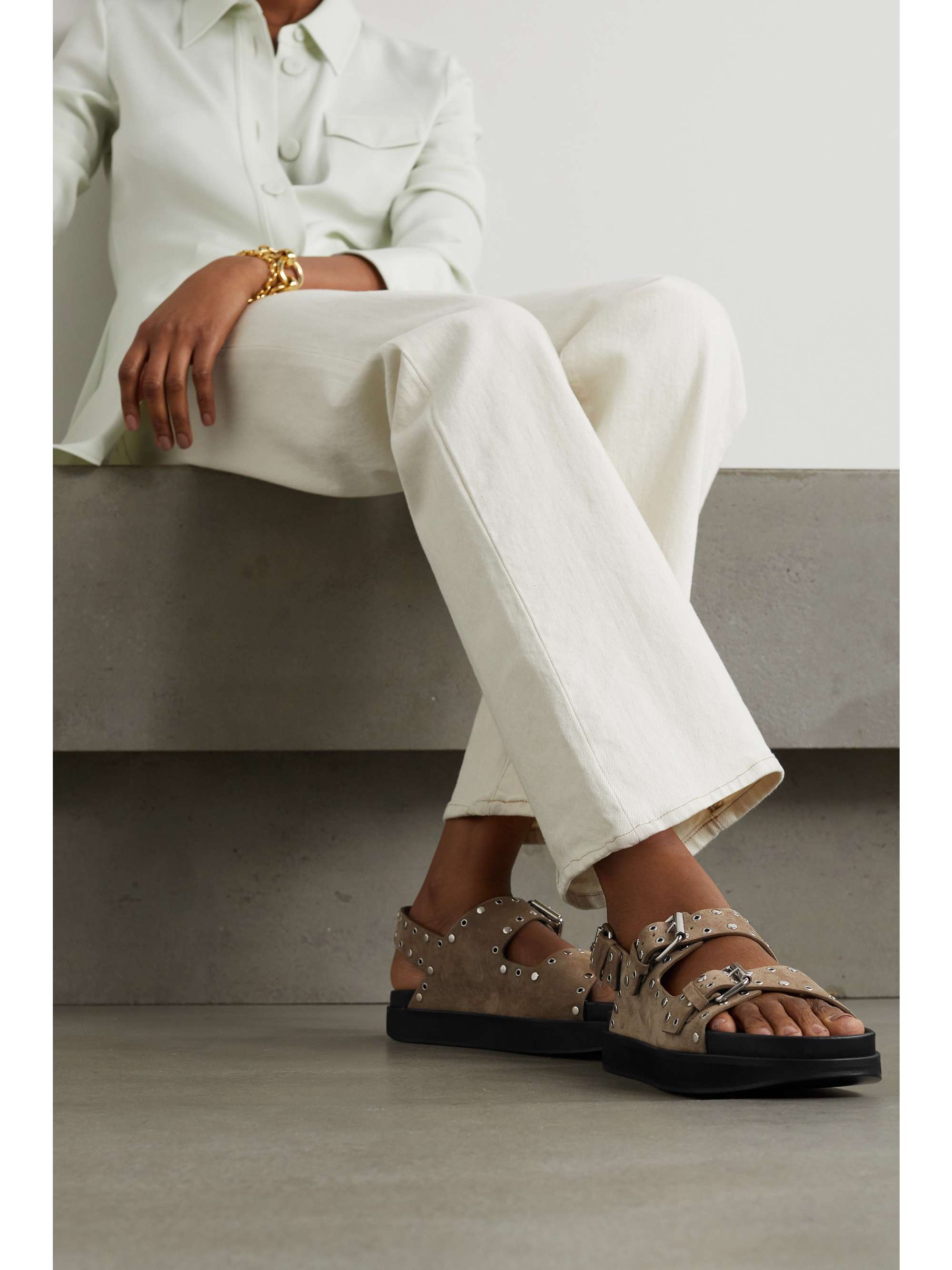 Taupe Ophie embellished suede | ISABEL MARANT | NET-A-PORTER