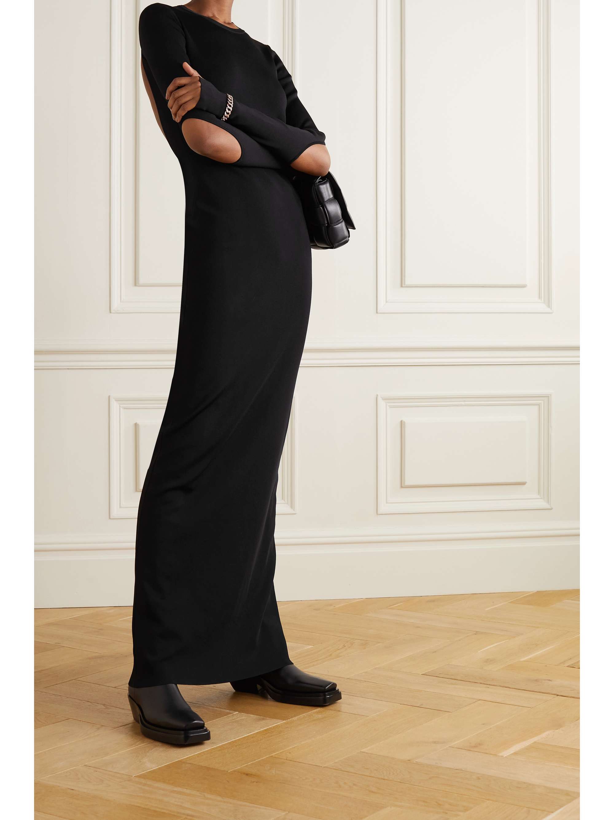 GIVENCHY Open-back cutout knitted maxi dress