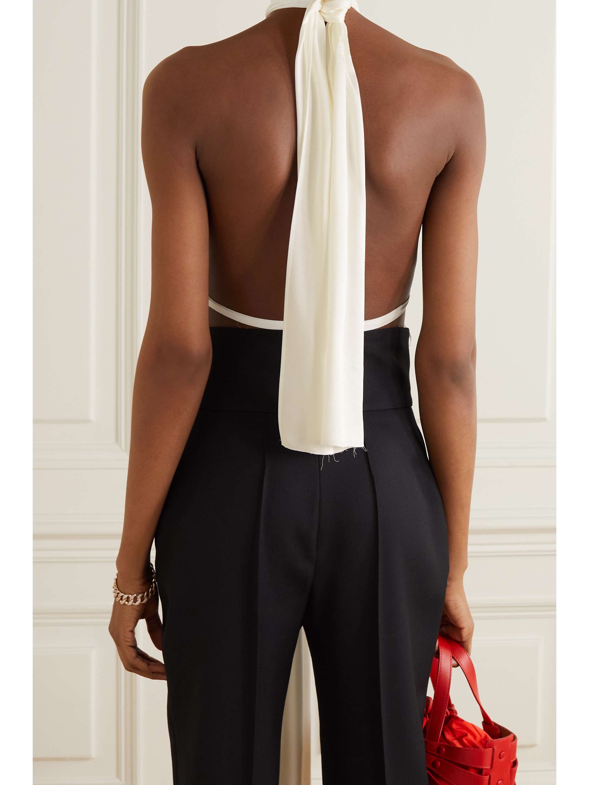 GIVENCHY Open-back knotted crepe halterneck top