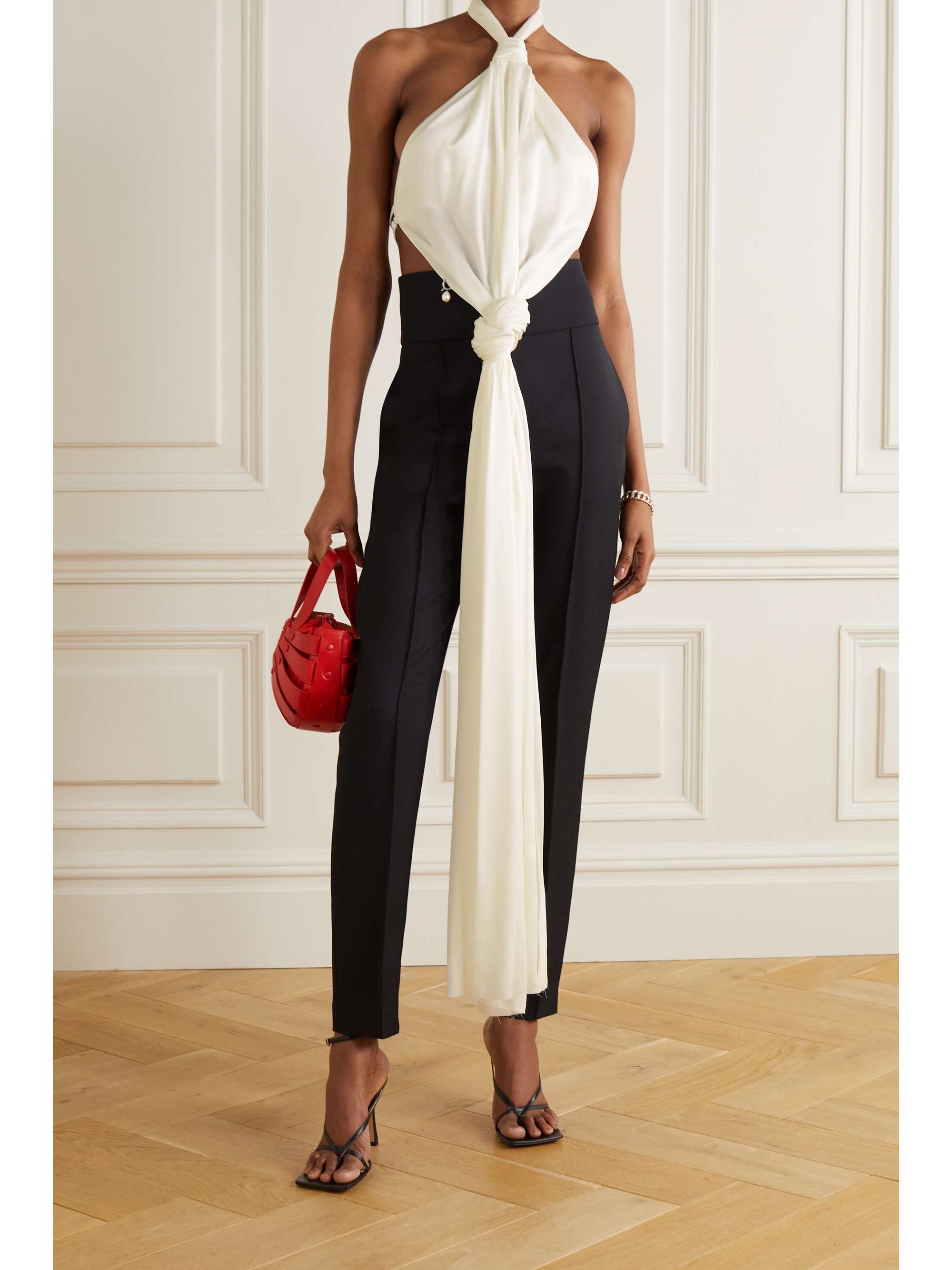 GIVENCHY Open-back knotted crepe halterneck top