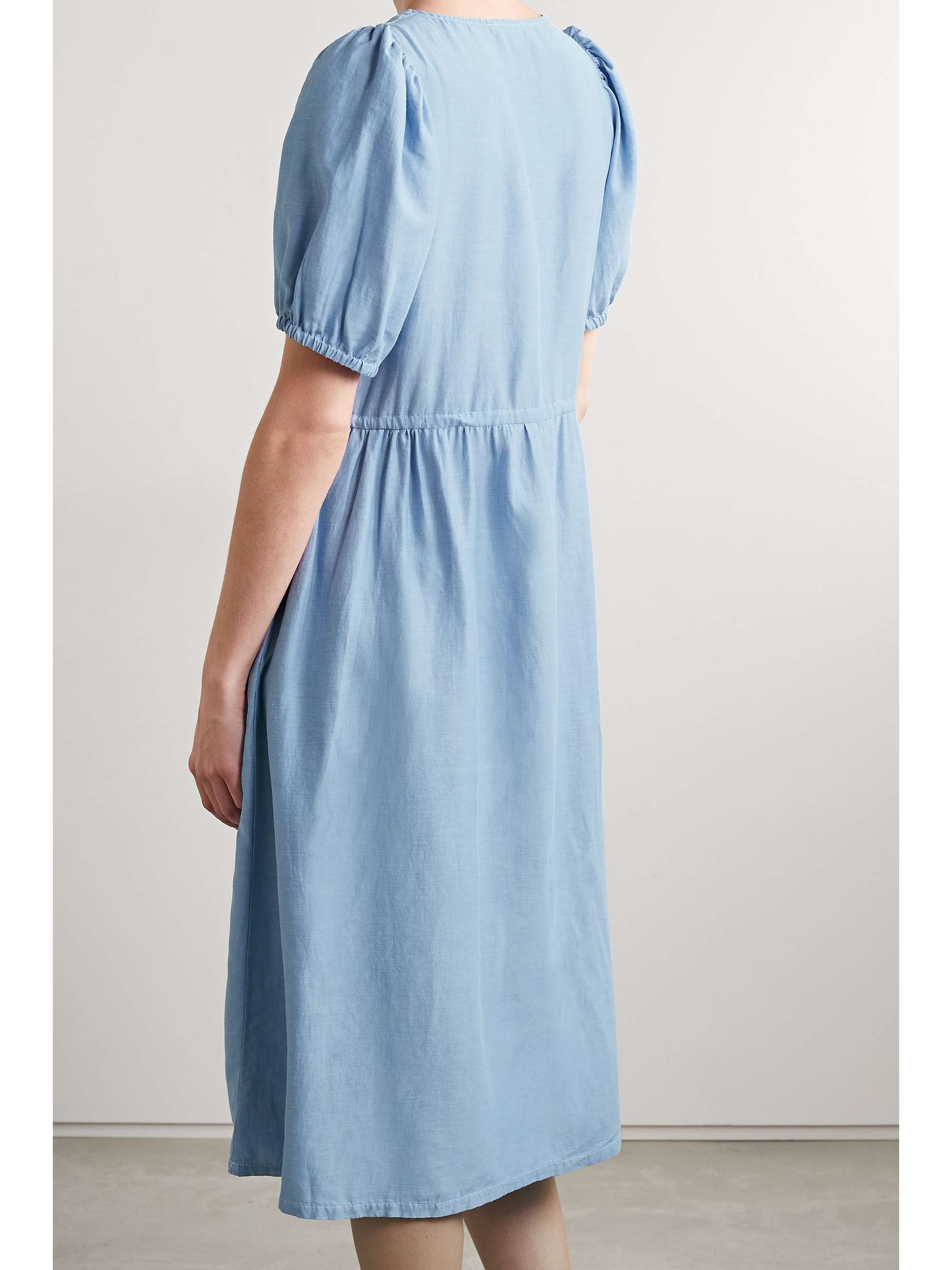 SKIN + NET SUSTAIN Raina organic cotton and silk-blend voile midi dress