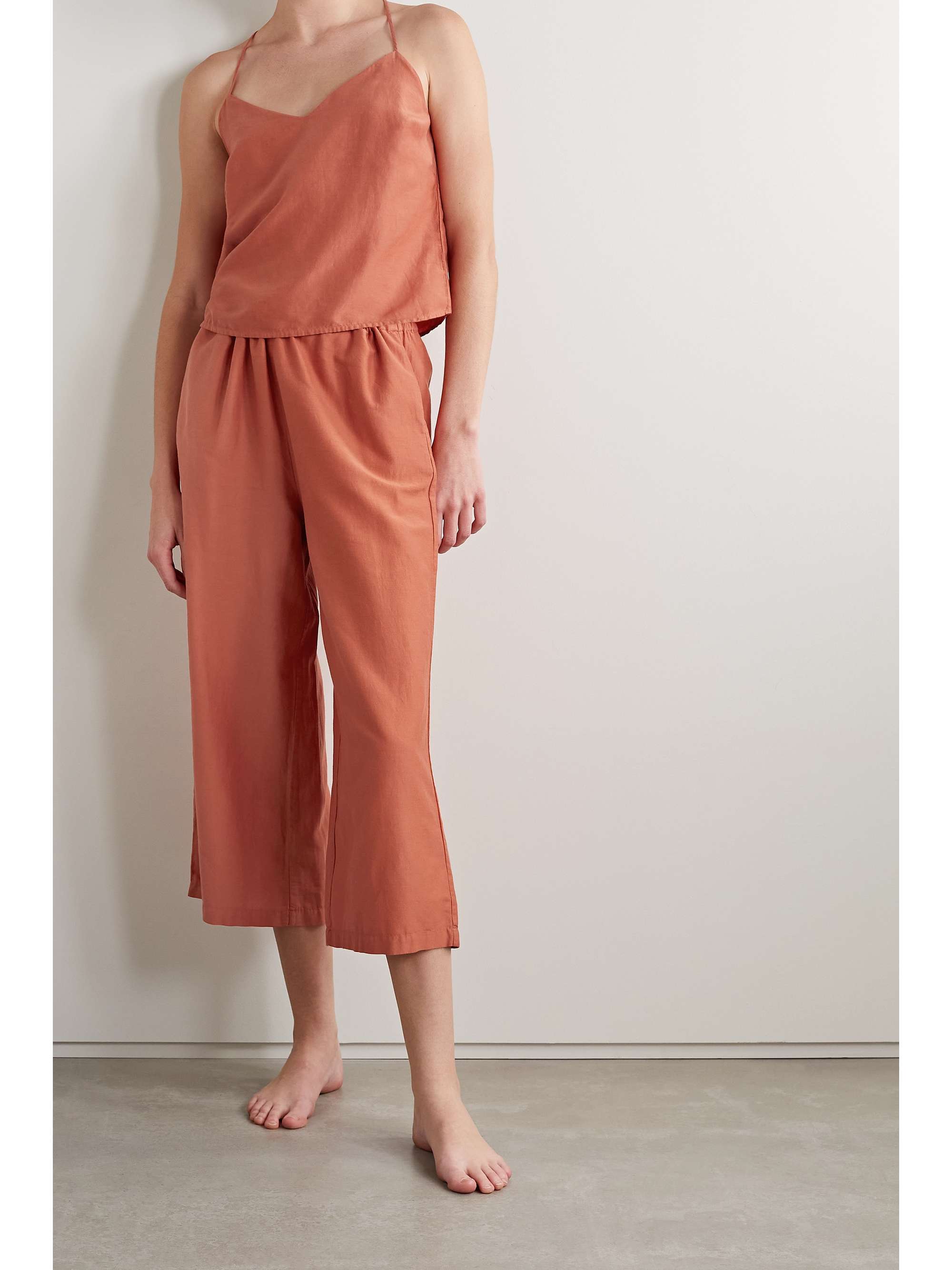 SKIN + NET SUSTAIN Ravena organic cotton and silk-blend voile camisole