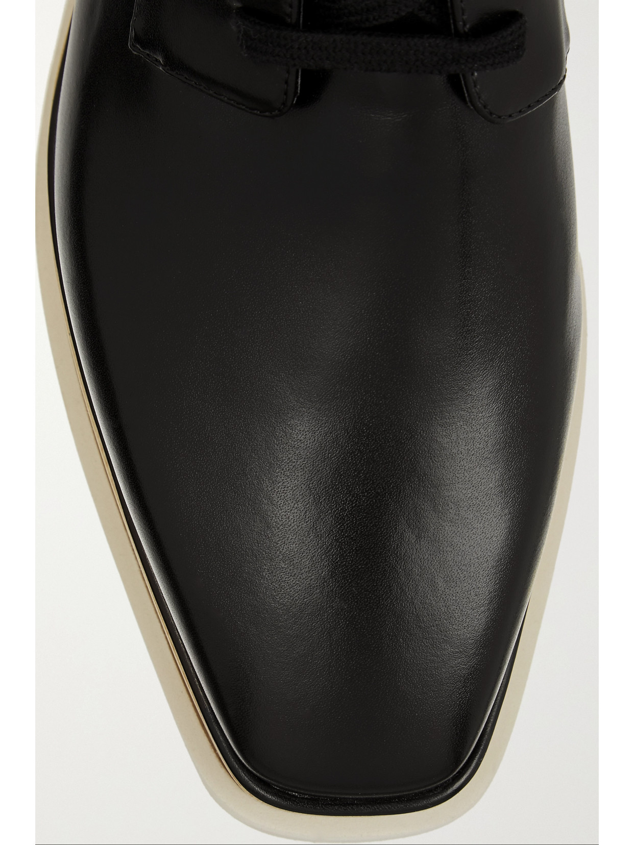 Shop Stella Mccartney Elyse Faux Glossed-leather Platform Brogues In Black