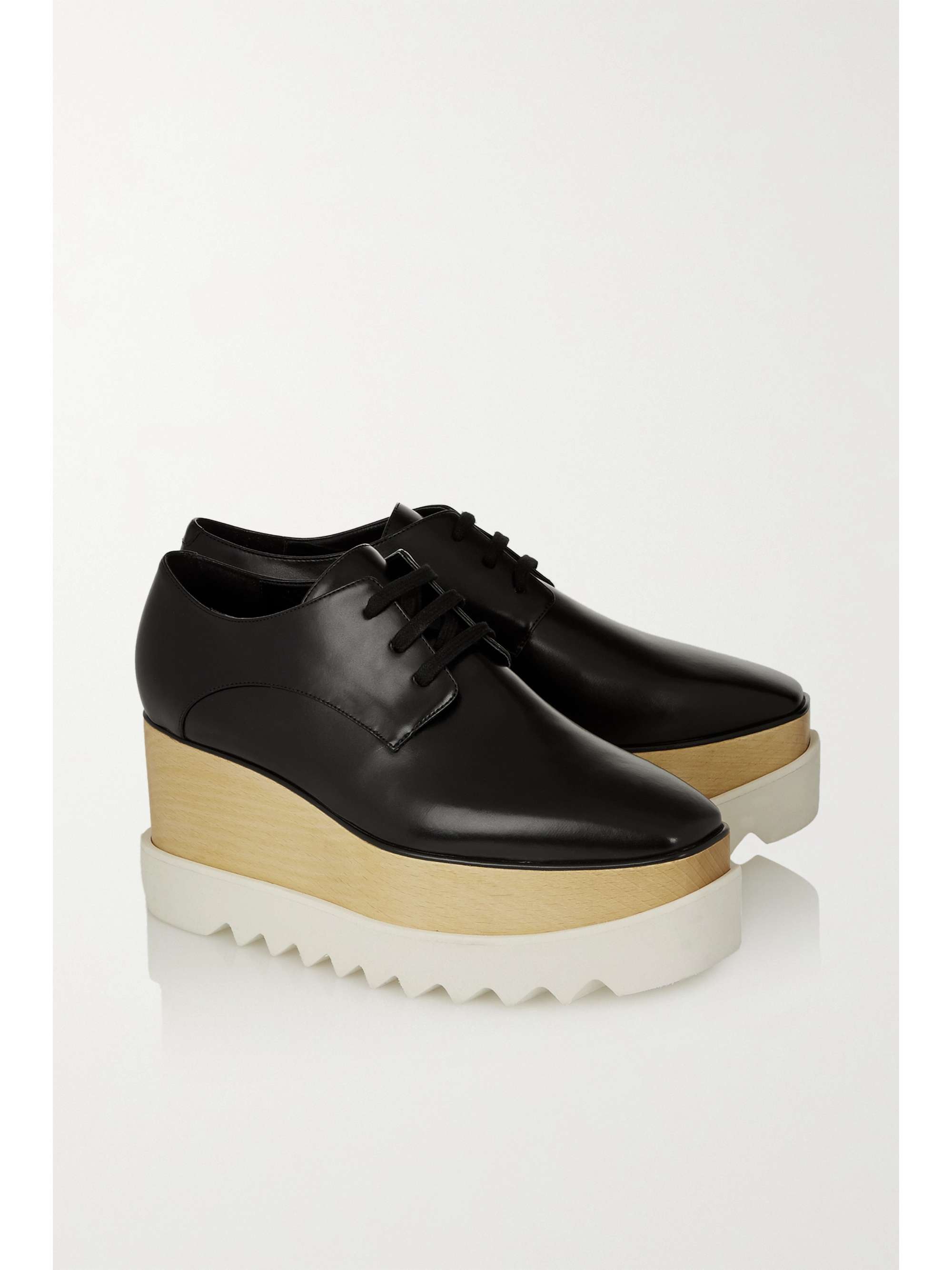 STELLA MCCARTNEY Elyse faux glossed-leather platform brogues