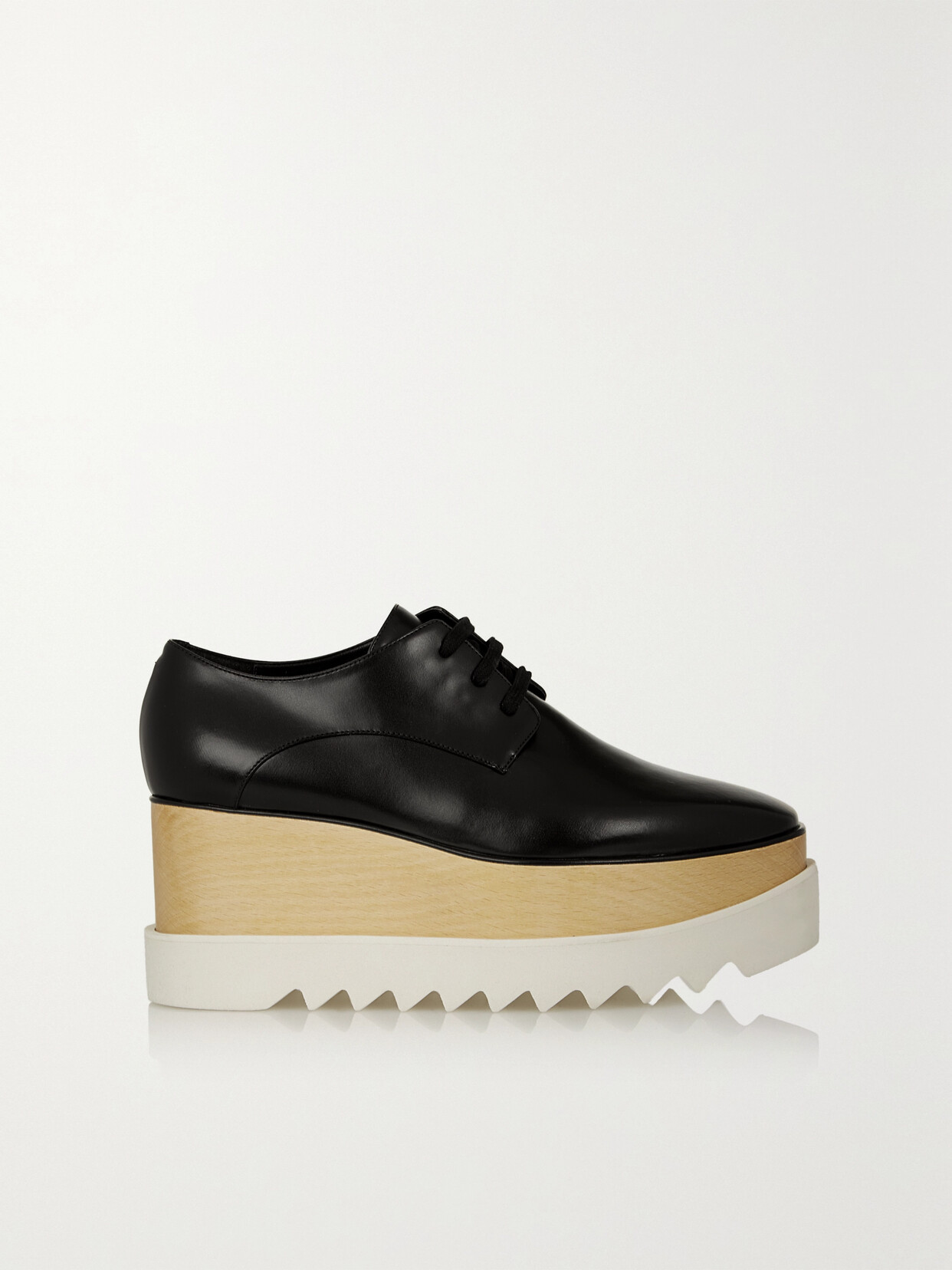 Stella McCartney - Elyse Faux Glossed-leather Platform Brogues - Black