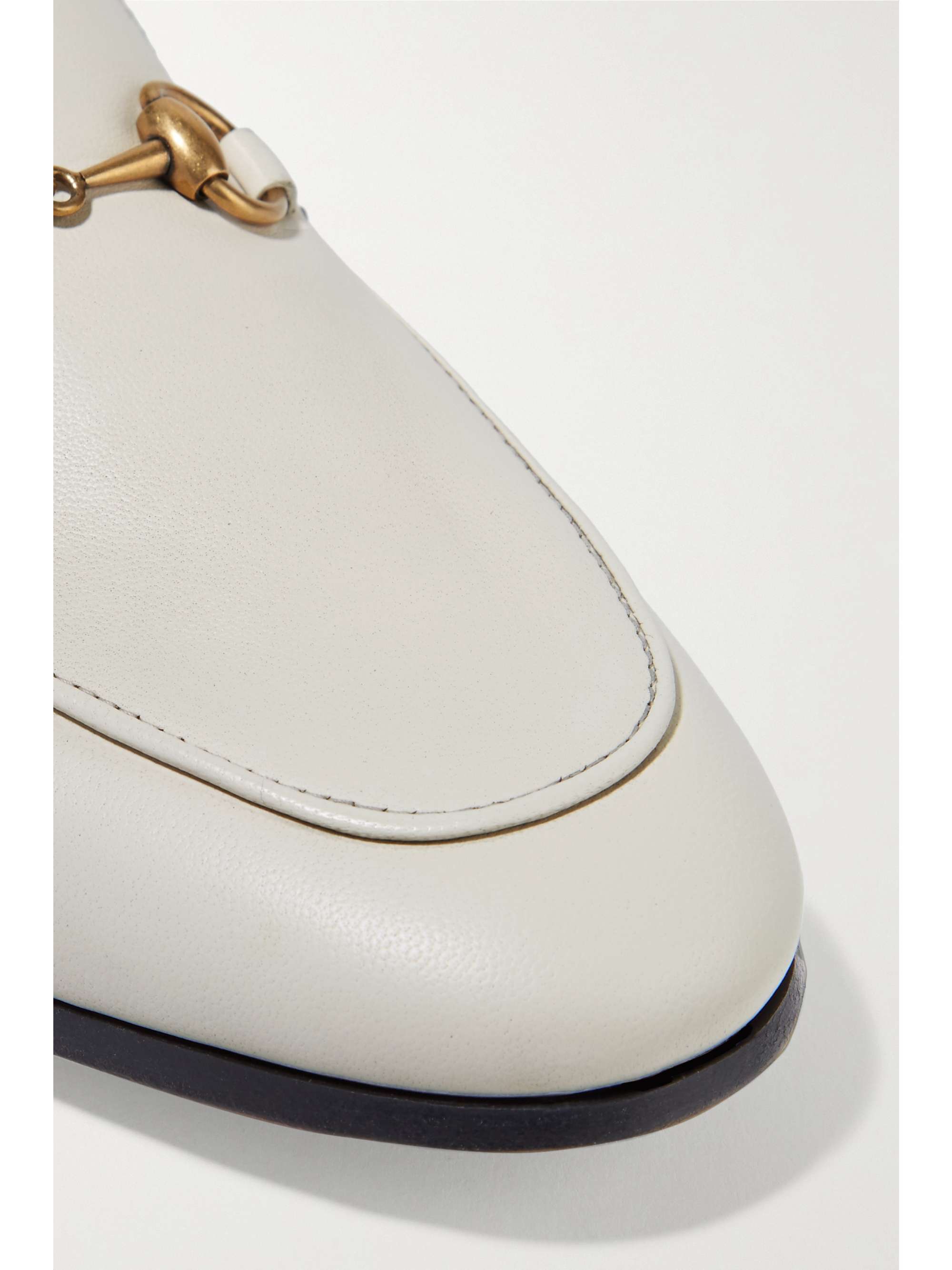 GUCCI Brixton horsebit-detailed leather collapsible-heel loafers