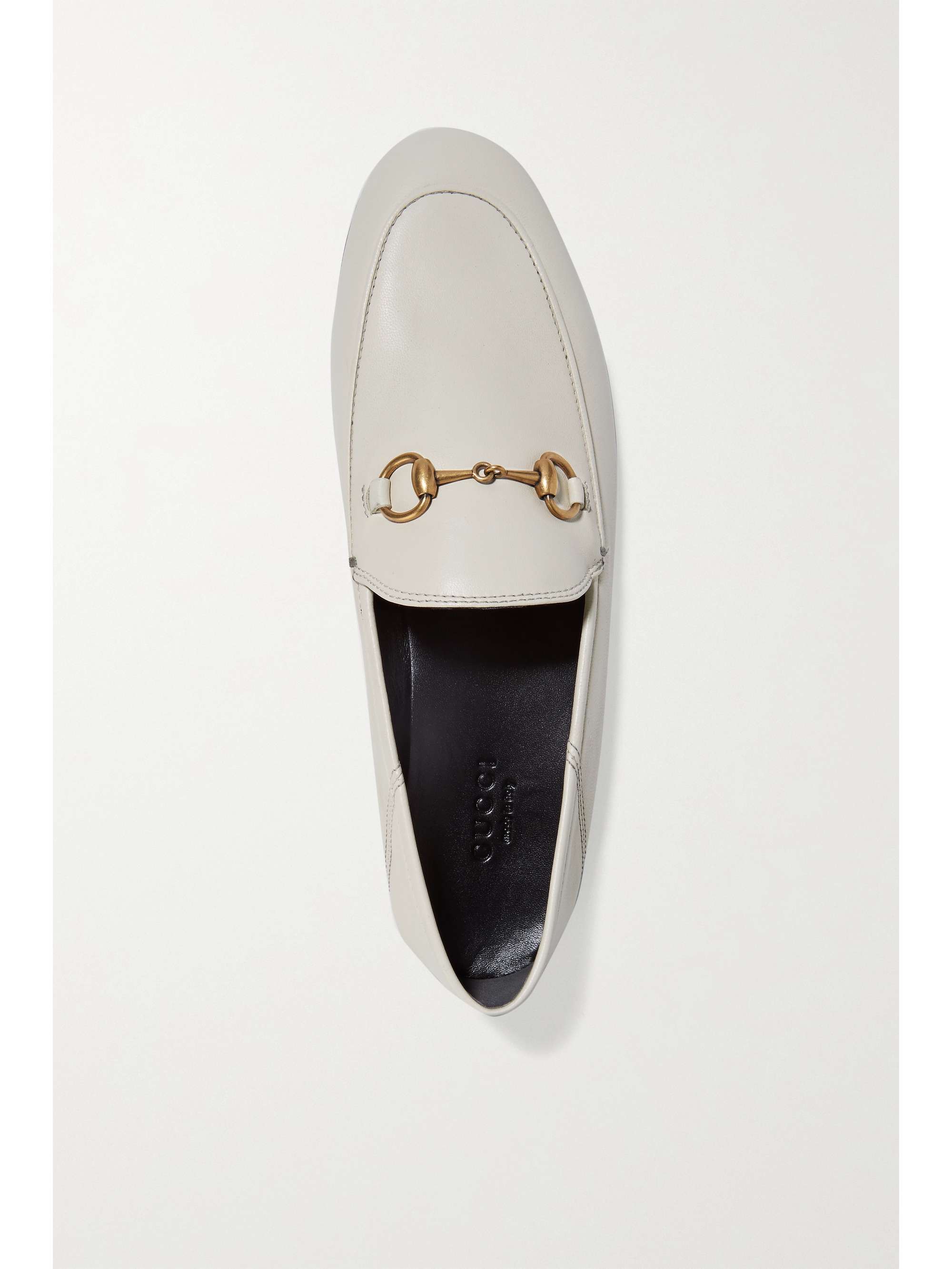 GUCCI Brixton horsebit-detailed leather collapsible-heel loafers