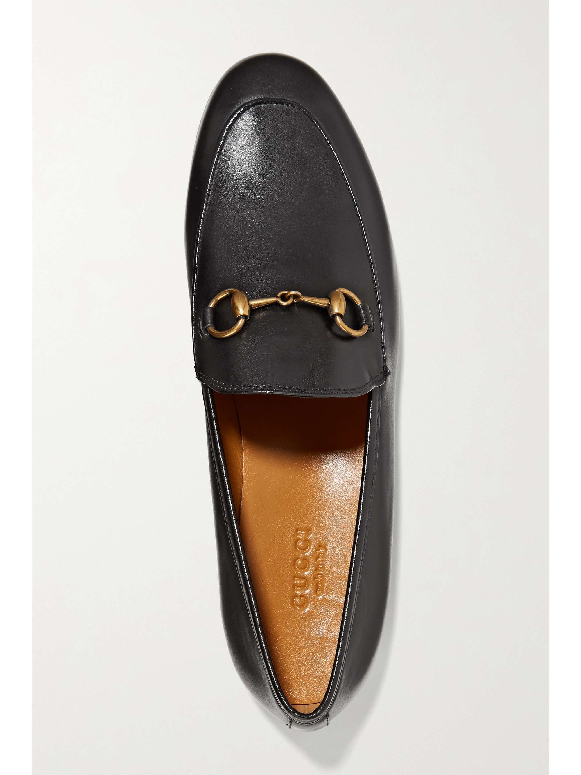 GUCCI Jordaan horsebit-detailed leather loafers | NET-A-PORTER