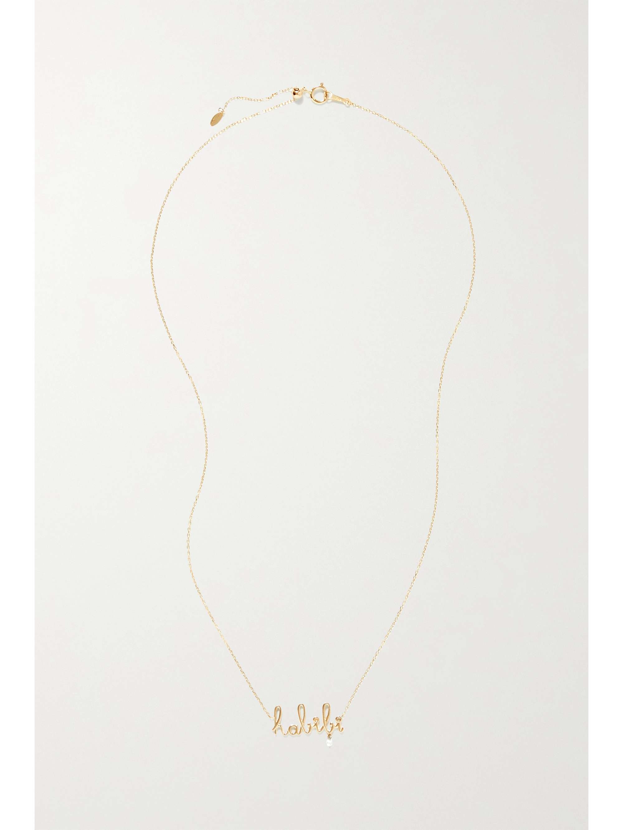 PERSÉE Around The Words 18-karat gold diamond necklace
