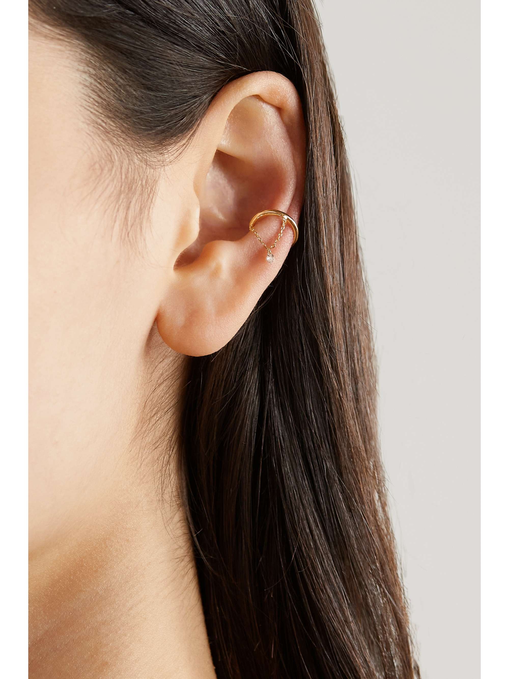 PERSÉE Einzelnes Ear Cuff aus Gold mit Diamant