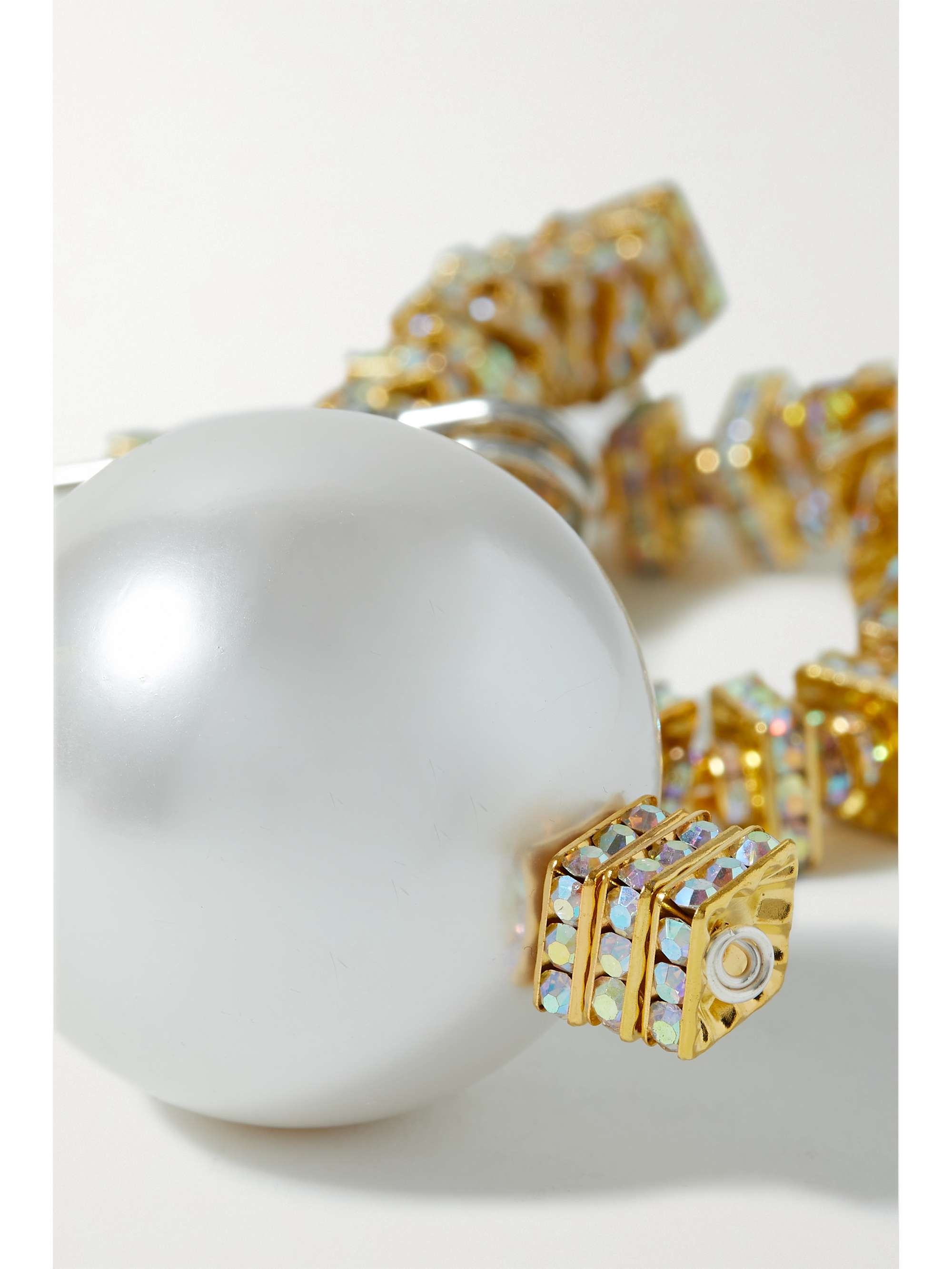 PEARL OCTOPUSS.Y Golden Snake gold-plated, crystal and faux pearl brooch