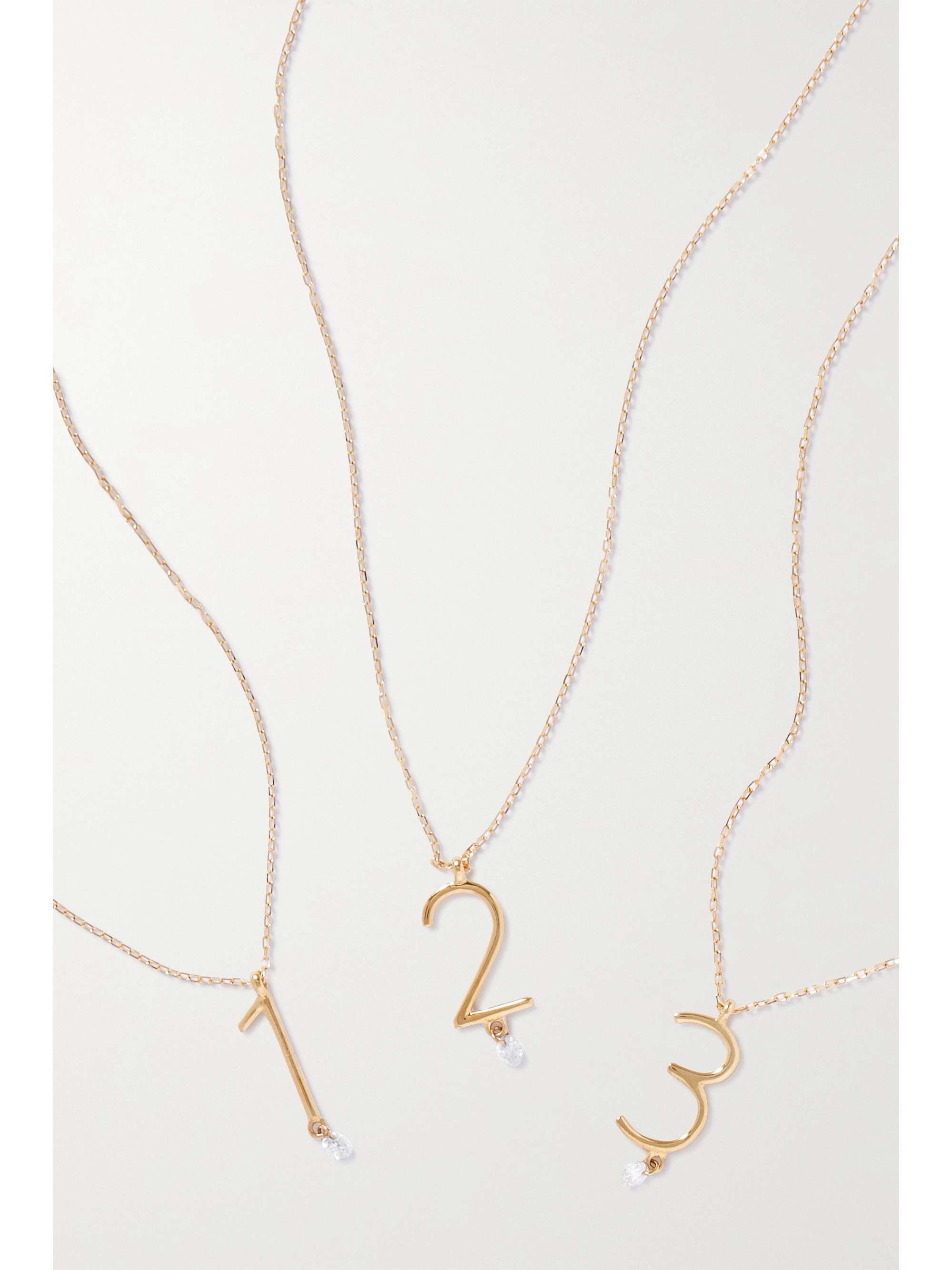 PERSÉE Chiffre 18-karat gold diamond necklace