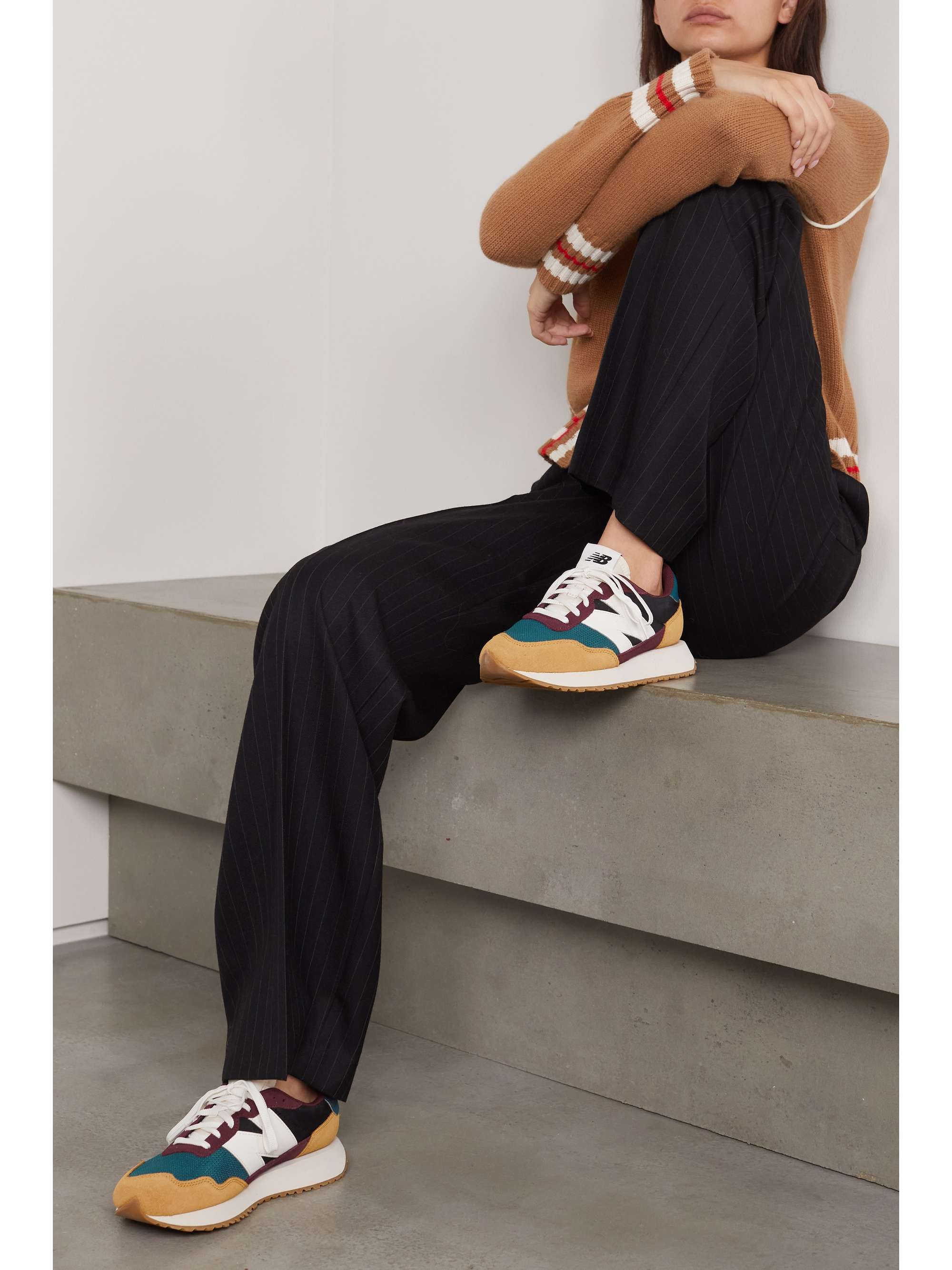 NEW BALANCE 237 suede-trimmed leather sneakers