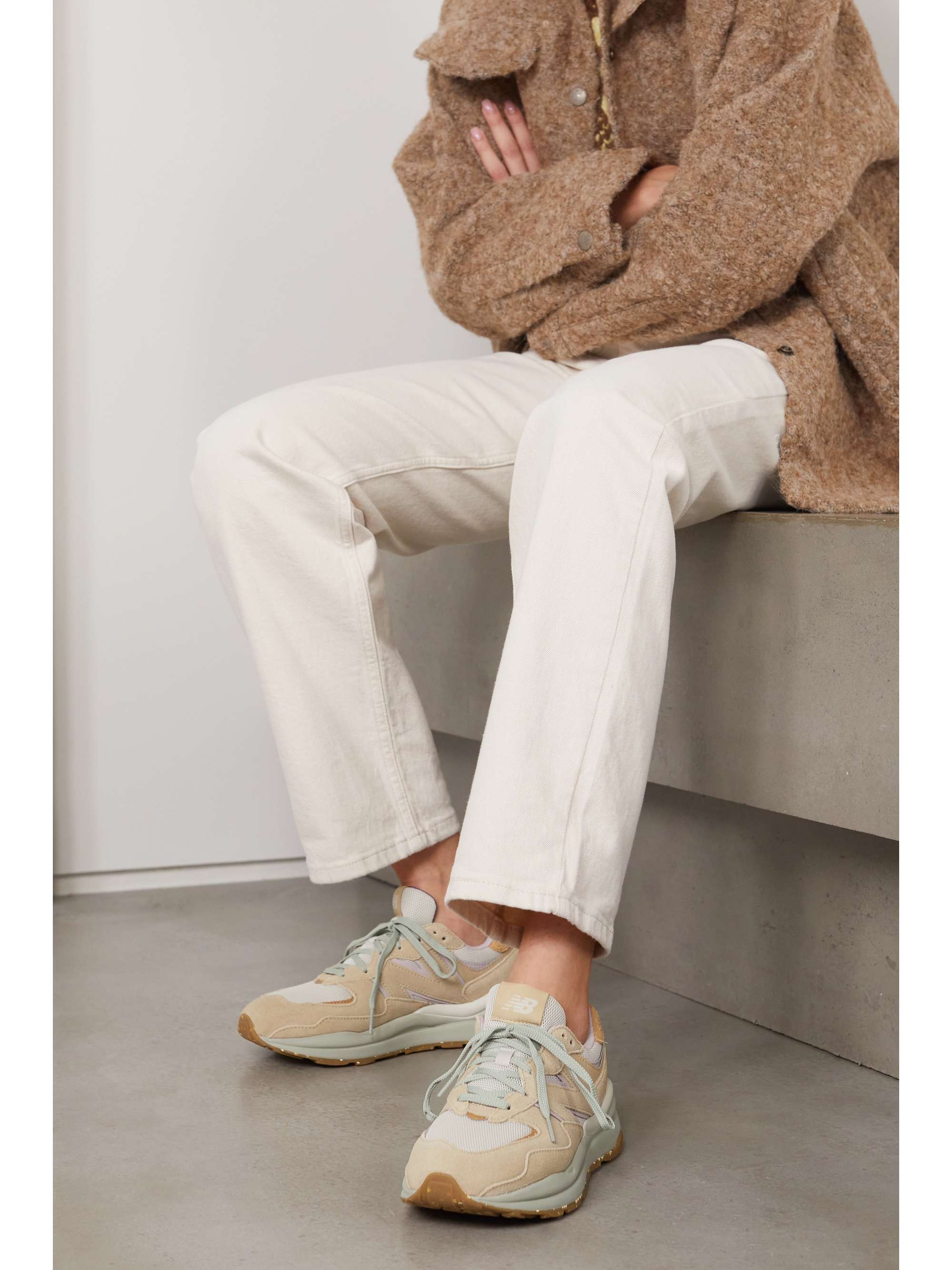 NEW BALANCE 57/40 rubber-trimmed suede and mesh sneakers