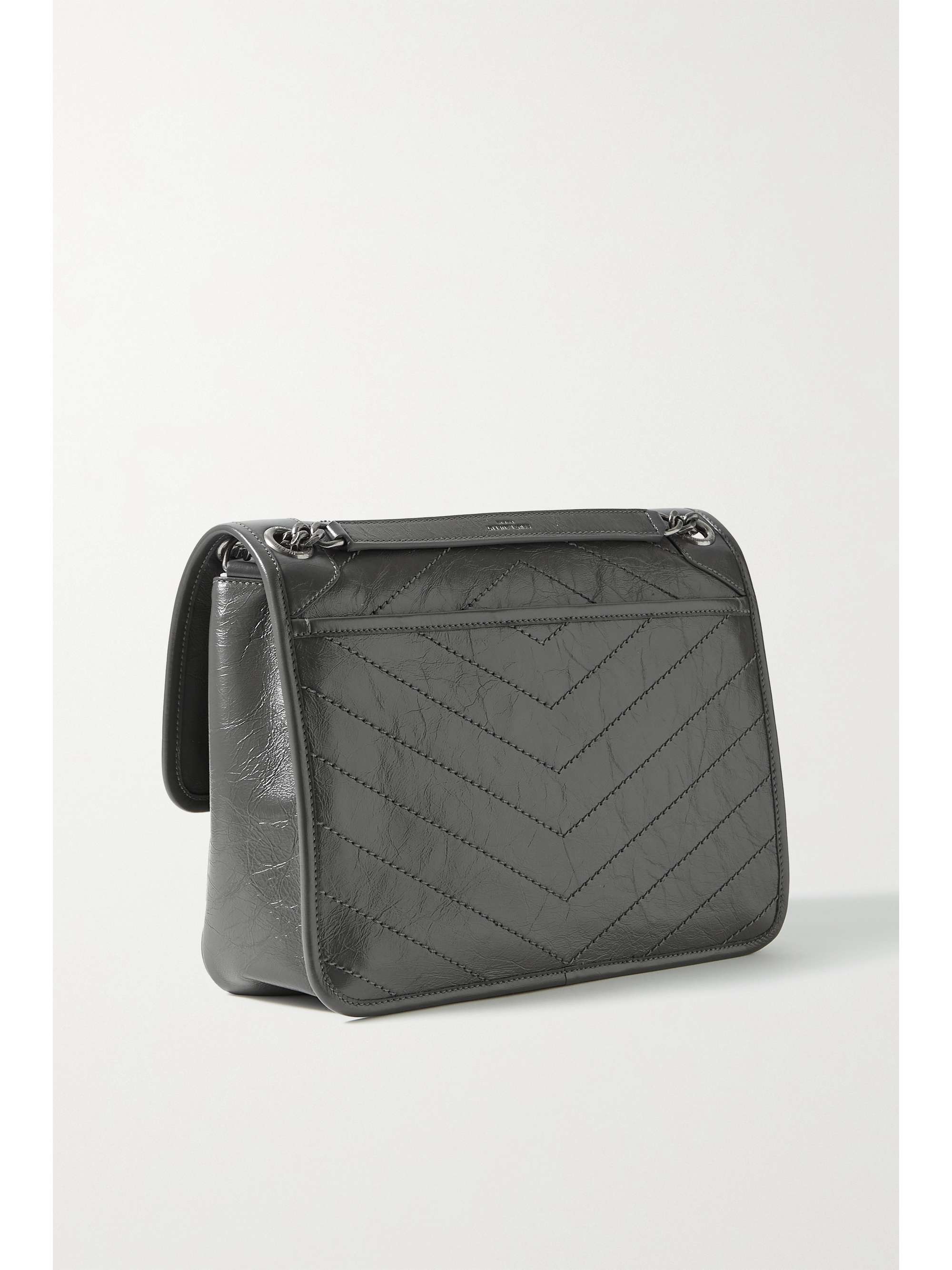 SAINT LAURENT Niki Baby medium quilted crinkledleather shoulder bag