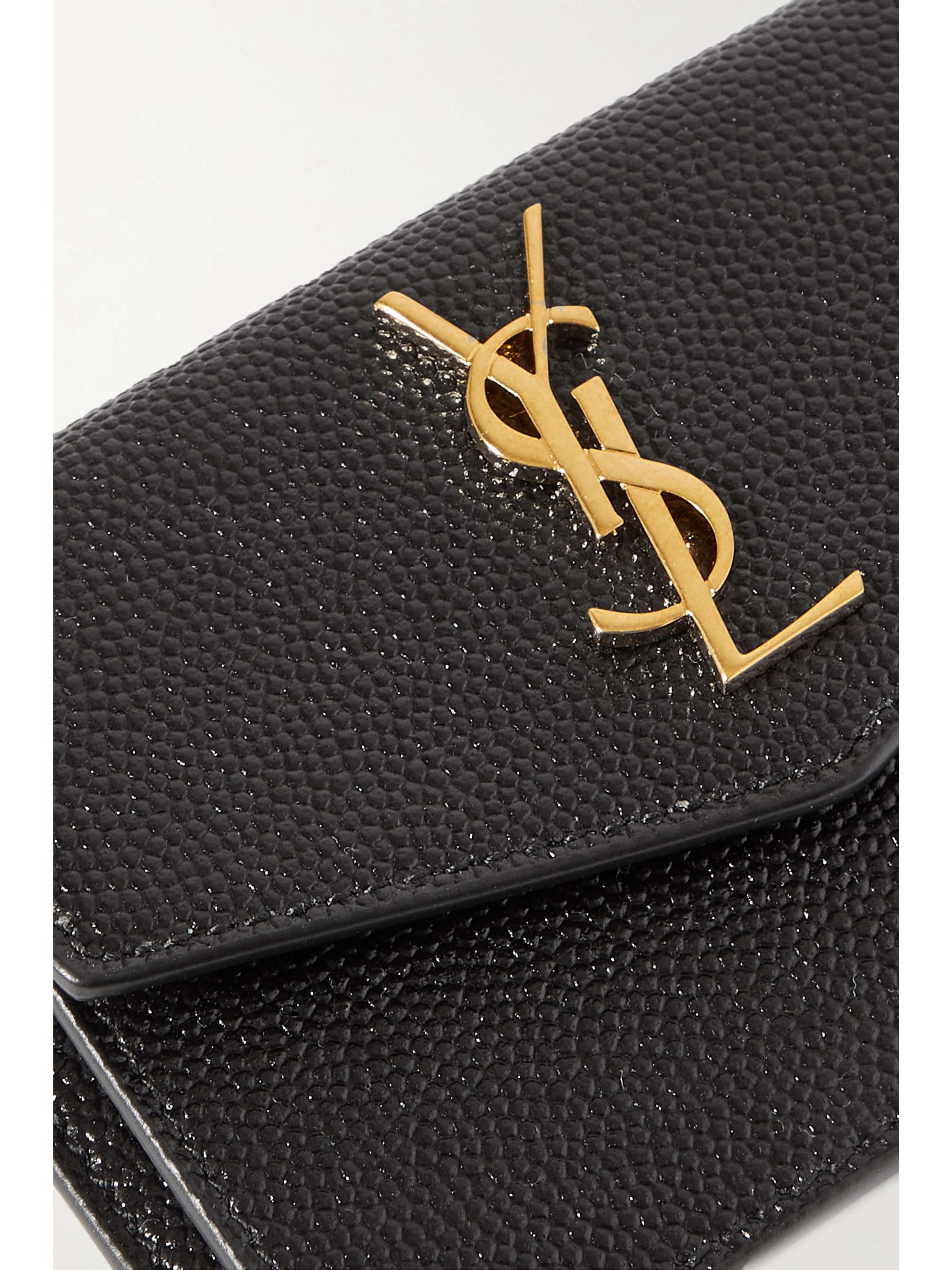 SAINT LAURENT Uptown textured-leather cardholder