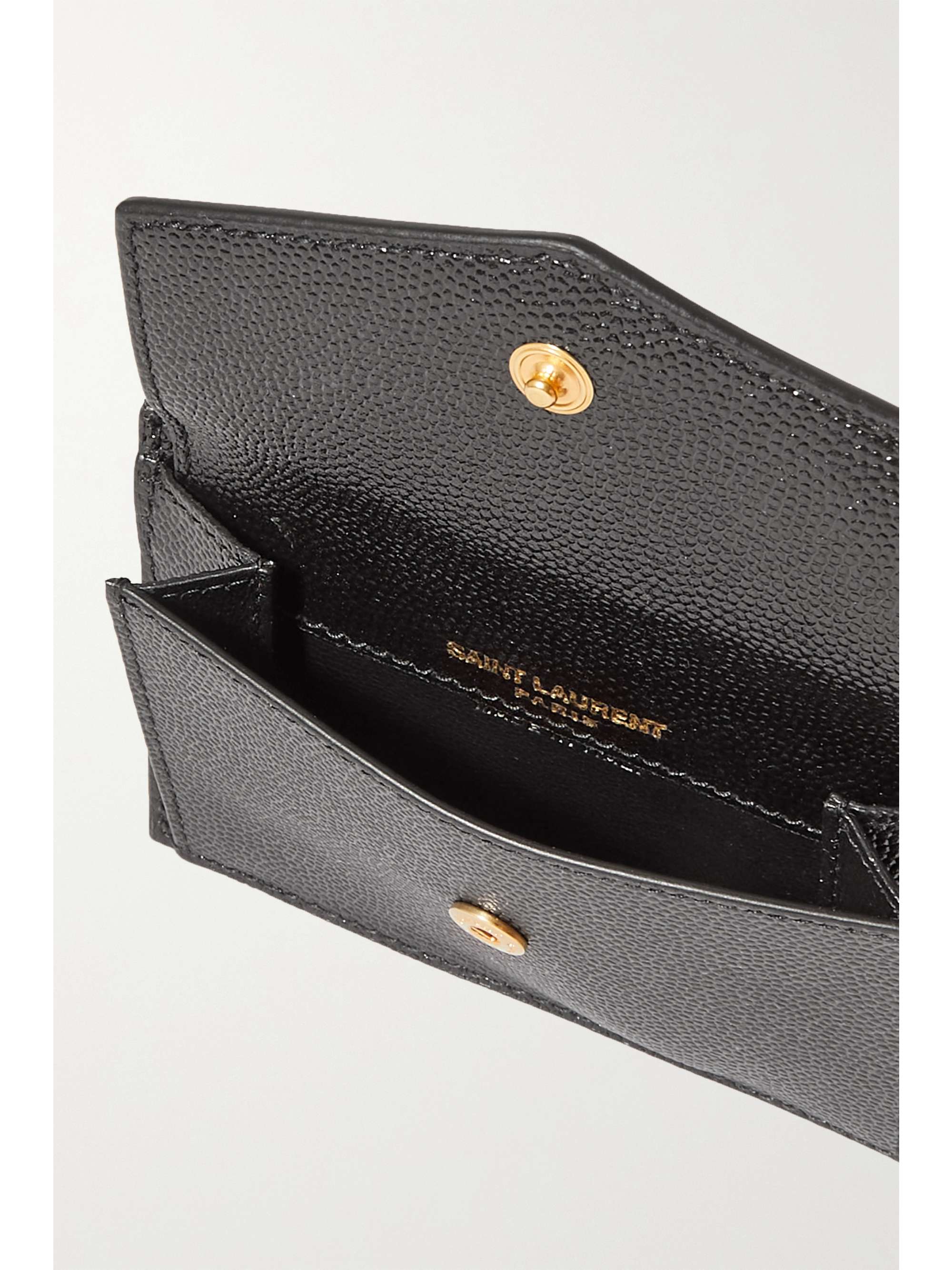 Saint Laurent Uptown Pebbled Leather Flap Card Case