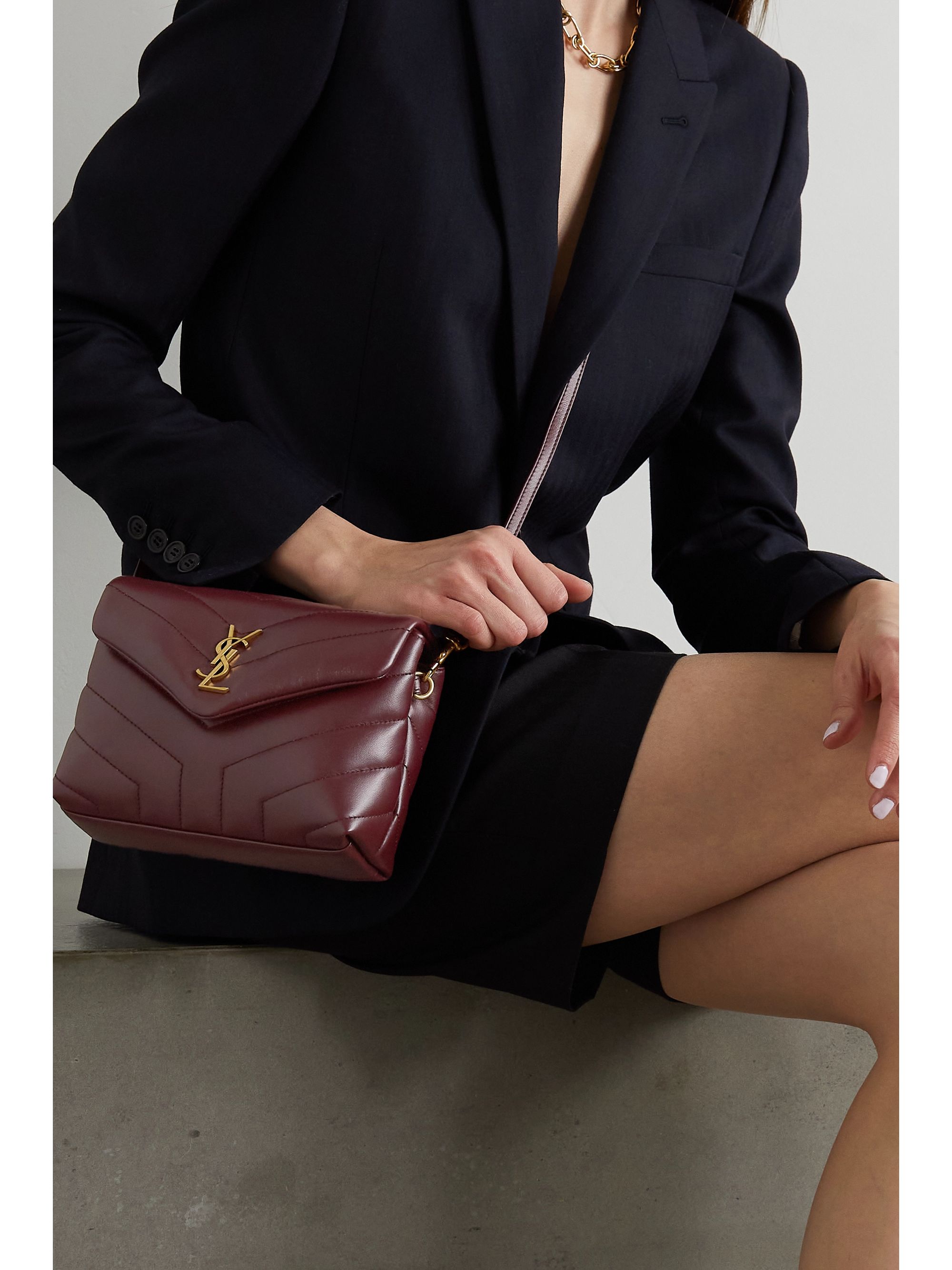 Shoulder Bag Burgundy Ysl Toy Loulou Velvet Burgundy Ysl Loulou