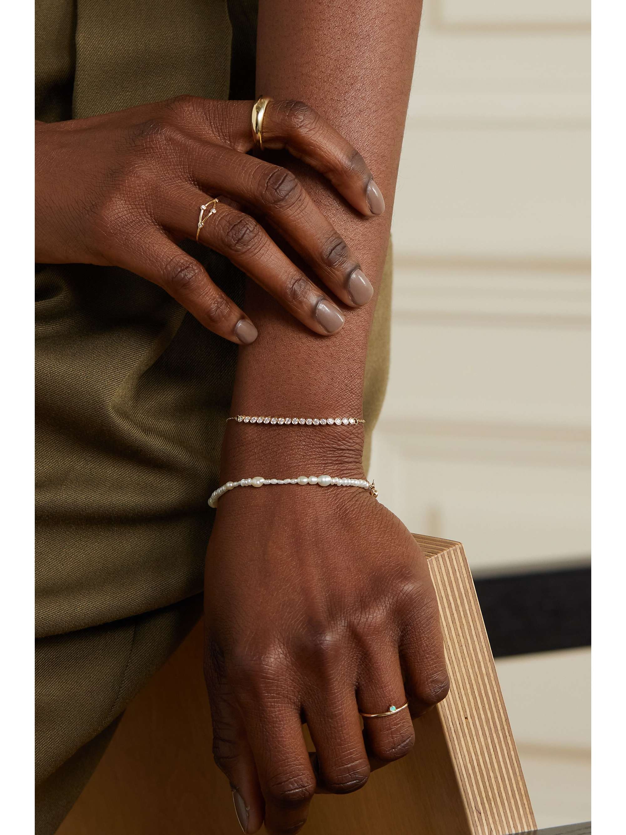 WWAKE Collage gold pearl bracelet