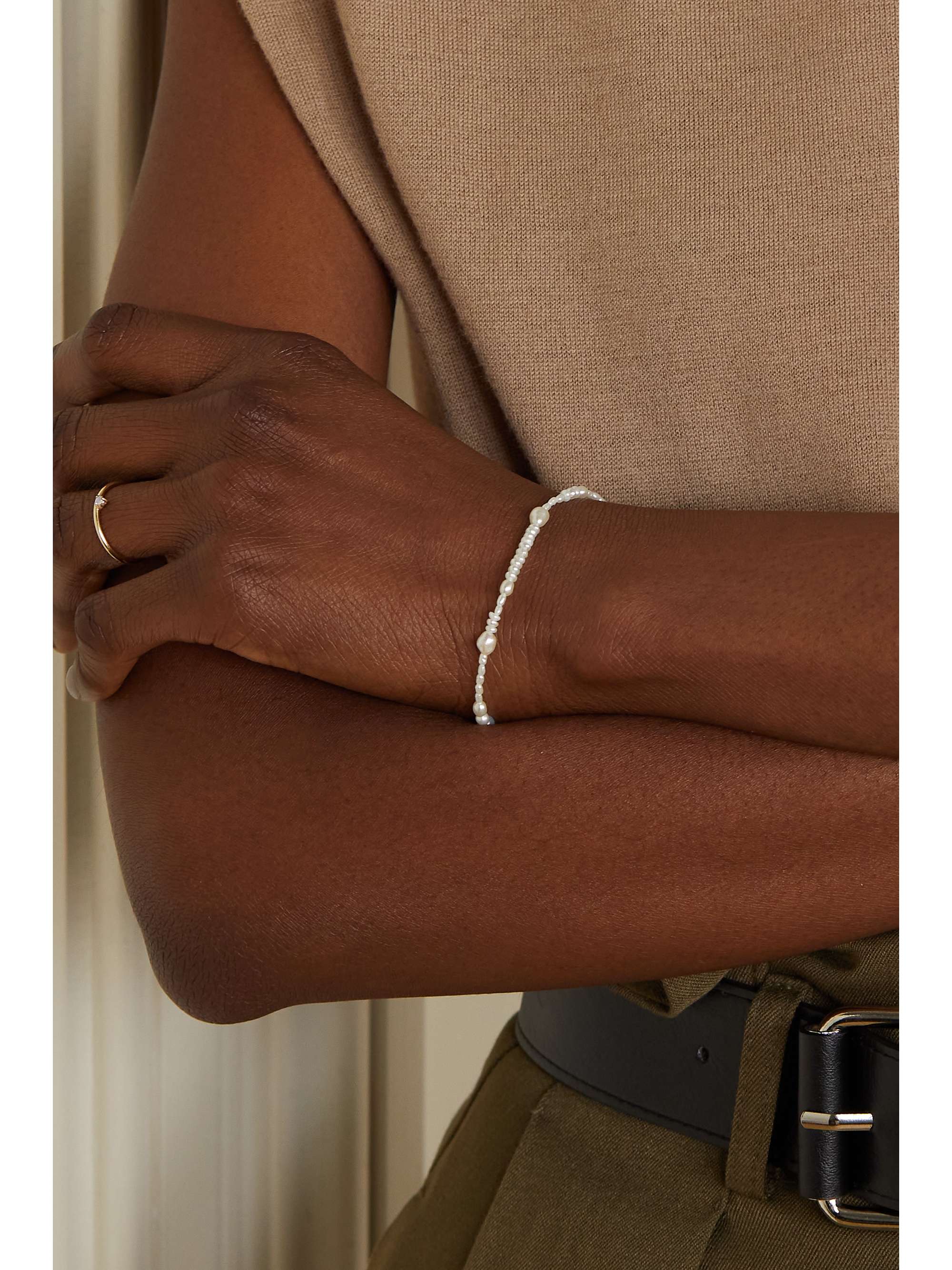 WWAKE Collage gold pearl bracelet