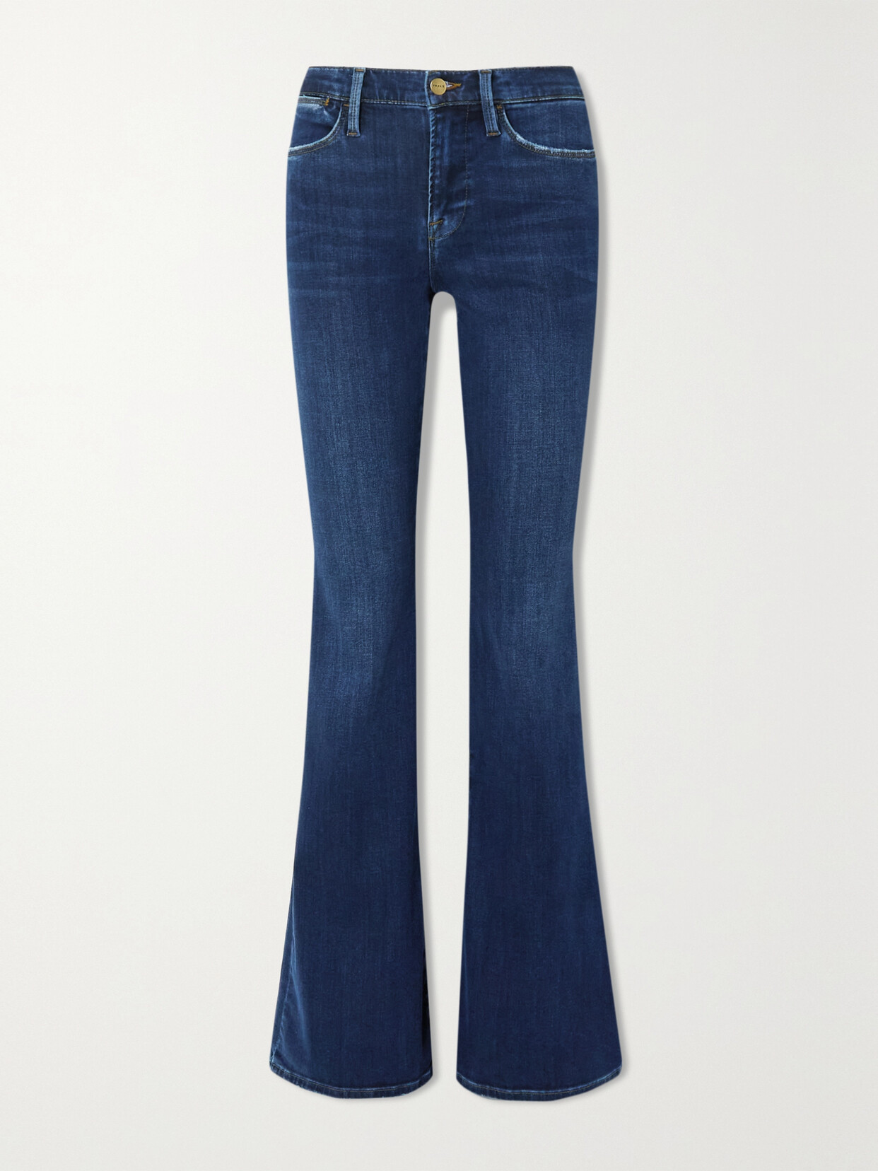 Frame Le High Flare High-rise Jeans In Dark Denim