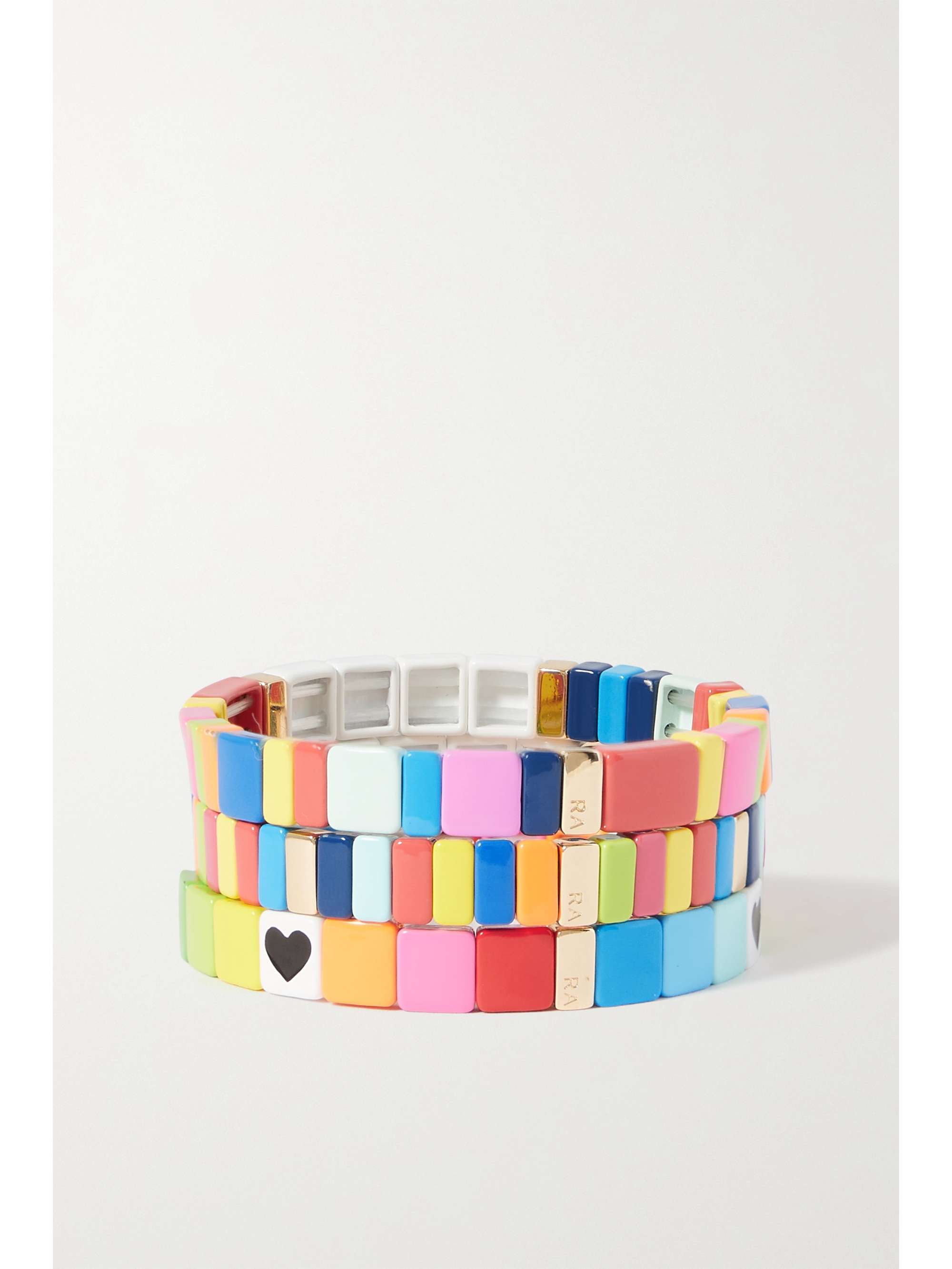 ROXANNE ASSOULIN Black Out set of three enamel and gold-tone bracelets
