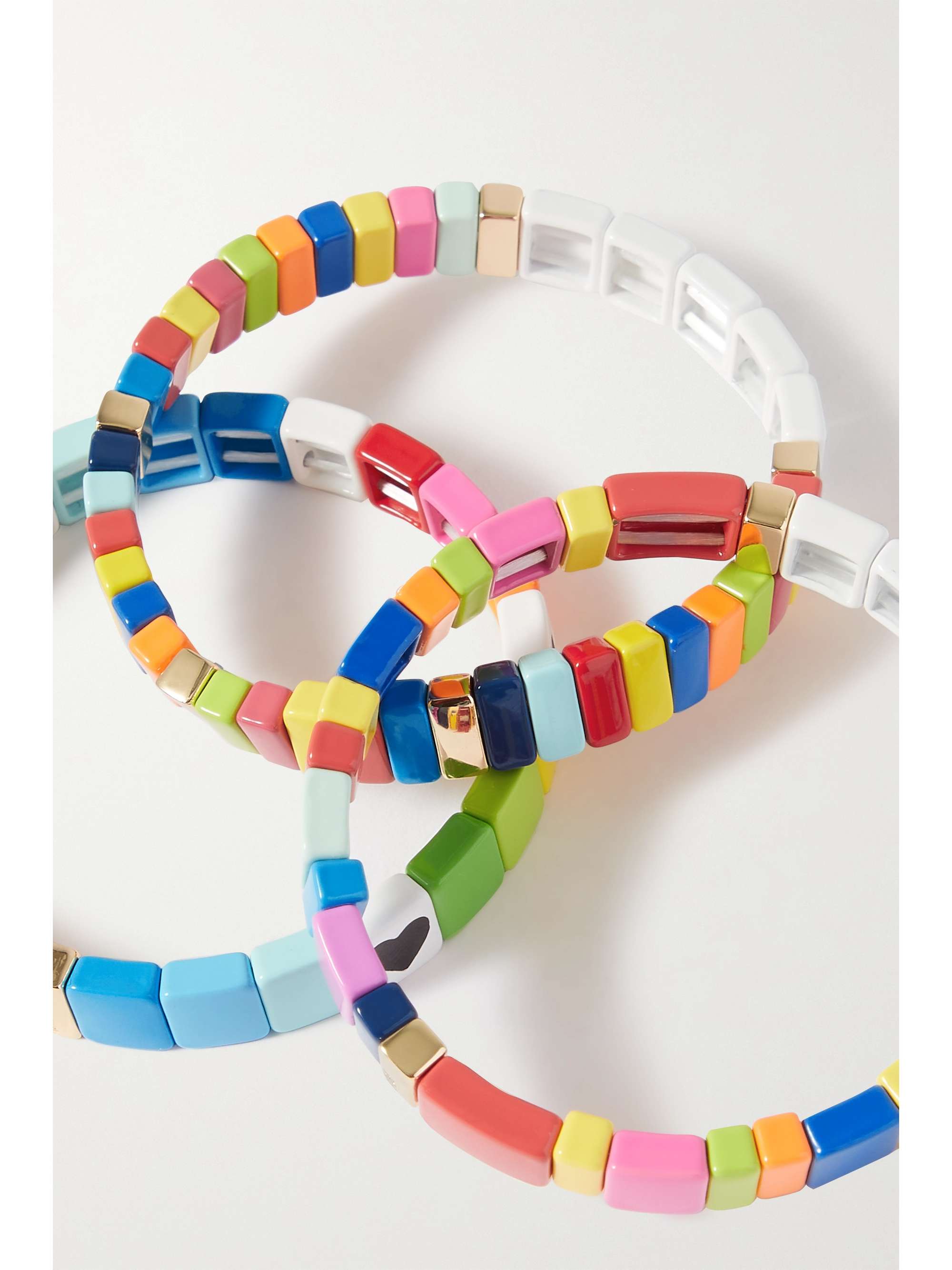 ROXANNE ASSOULIN Black Out set of three enamel and gold-tone bracelets