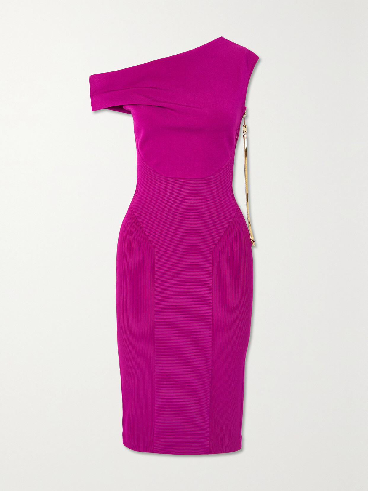 AZ Factory Mybody One-shoulder Knitted Midi Dress