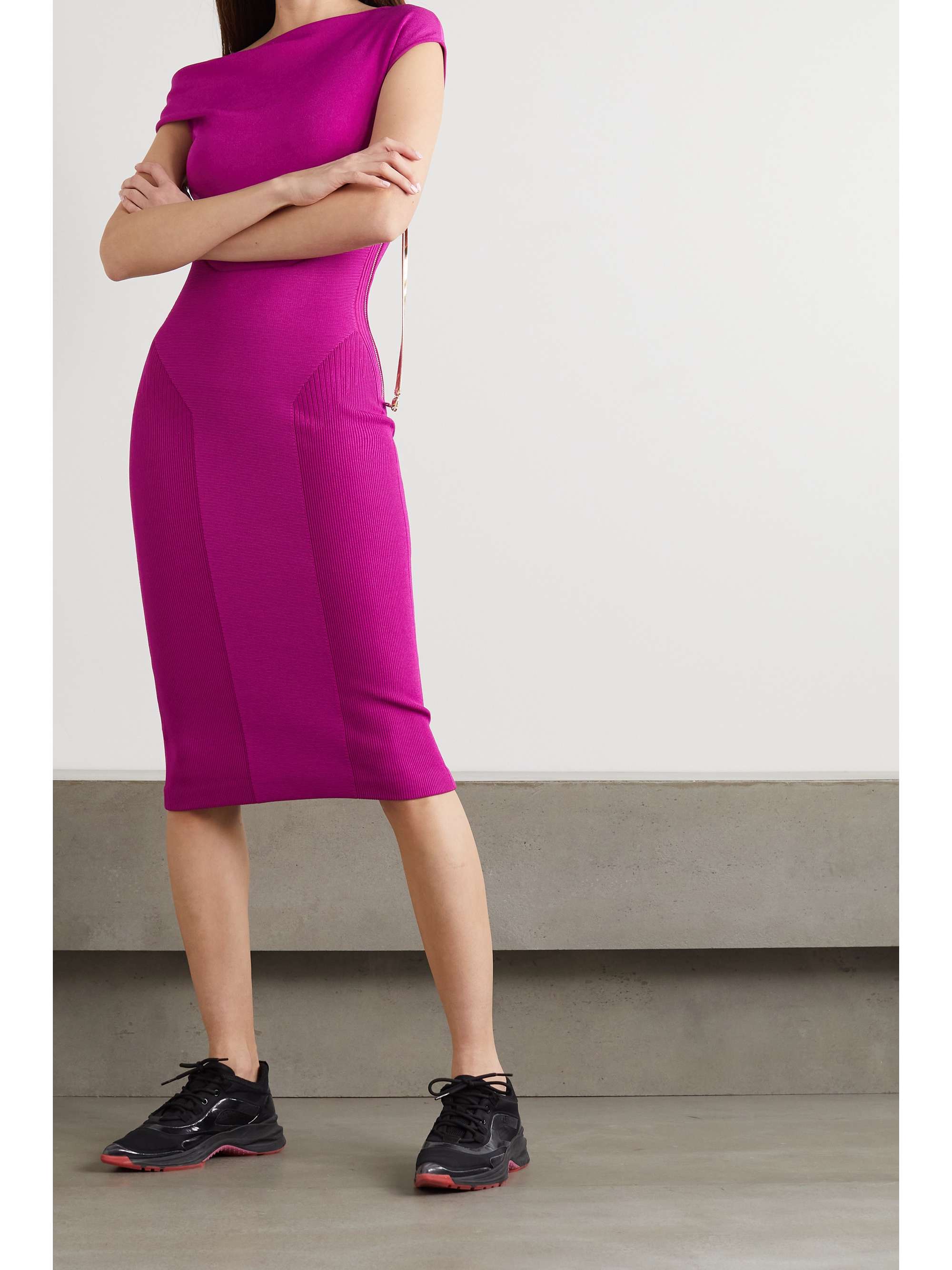 AZ FACTORY MyBody one-shoulder knitted midi dress