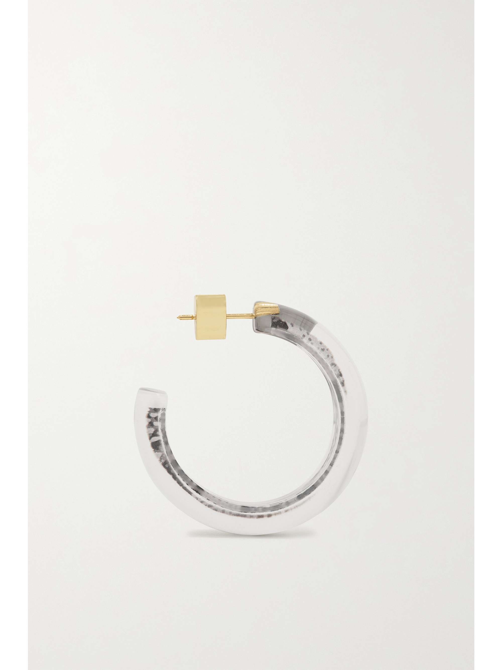 ALISON LOU Jelly Snake 14-karat gold, lucite and enamel hoop earrings