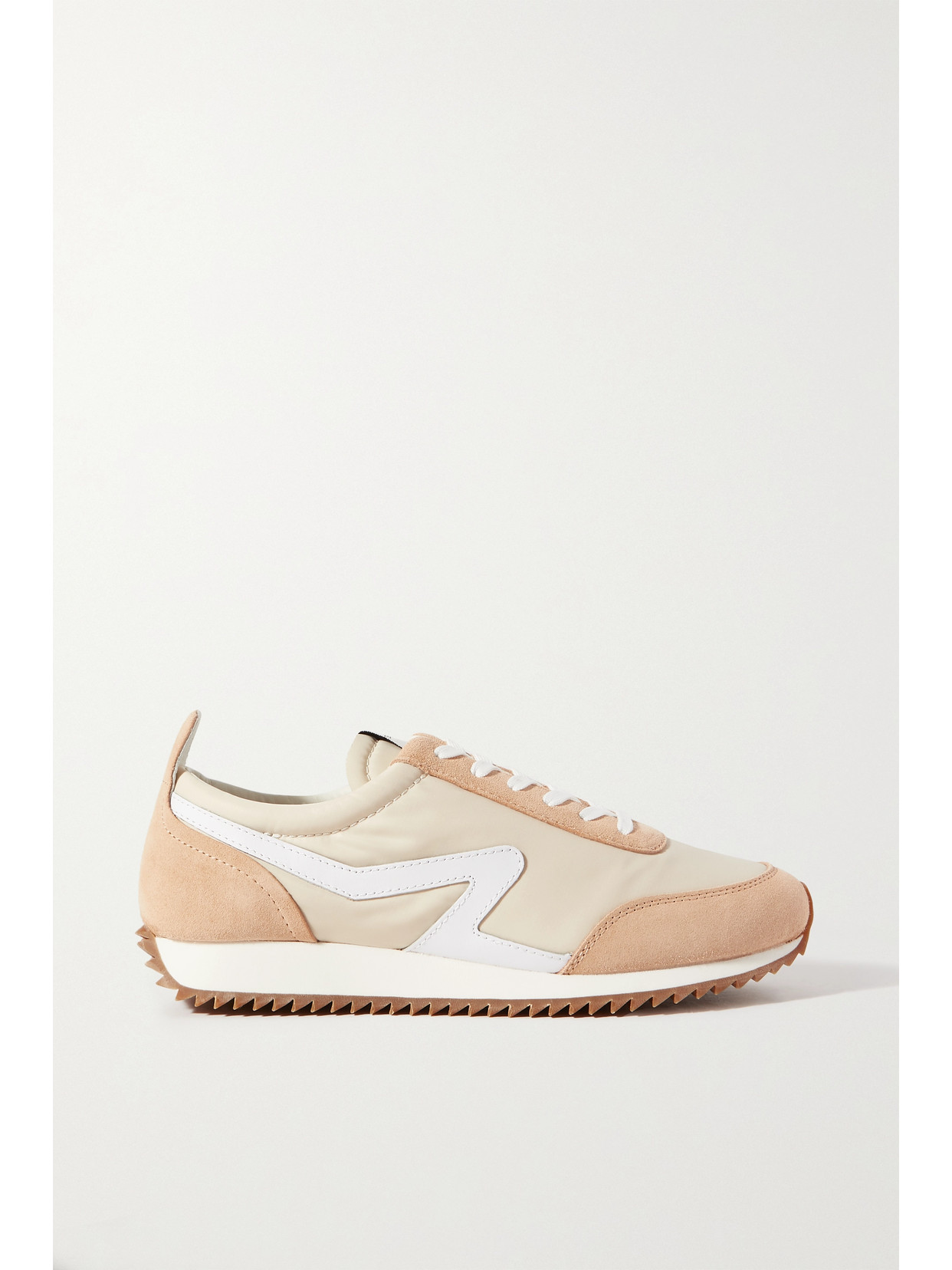 Rag & Bone Retro Runner Suede And Leather-trimmed Recycled Shell Sneakers In Neutrals
